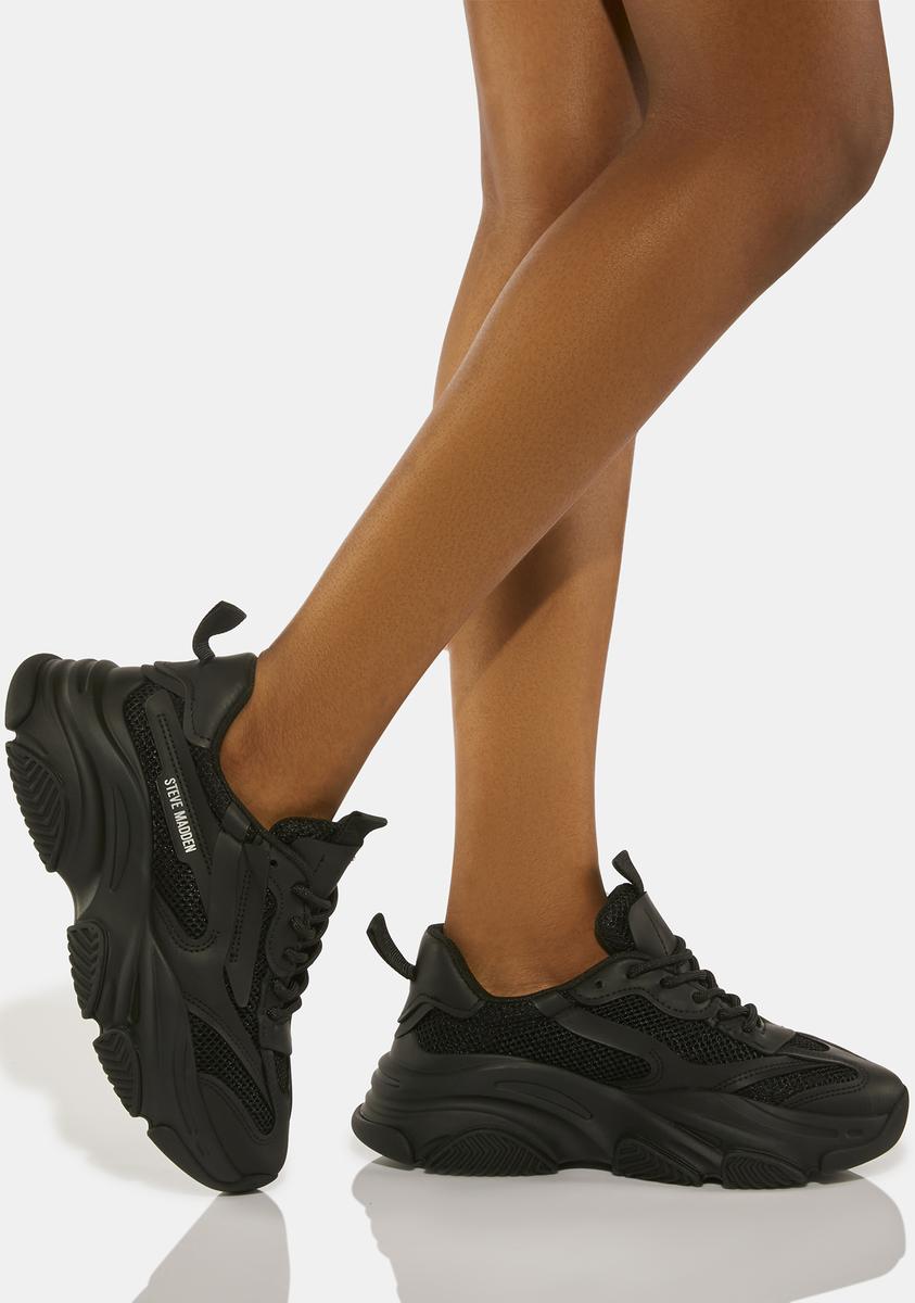 Steve Madden Chunky Classic Dad Sneakers Black – Dolls Kill