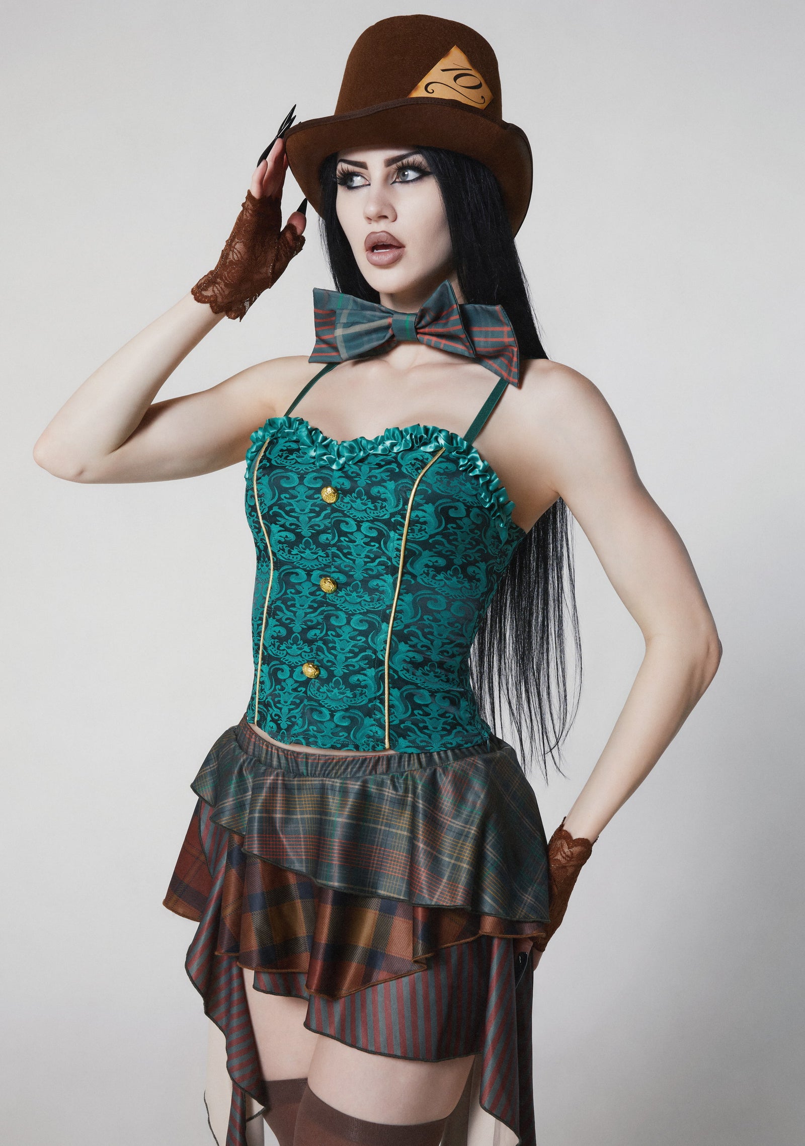 Mad Hatter Corset Costume Set
