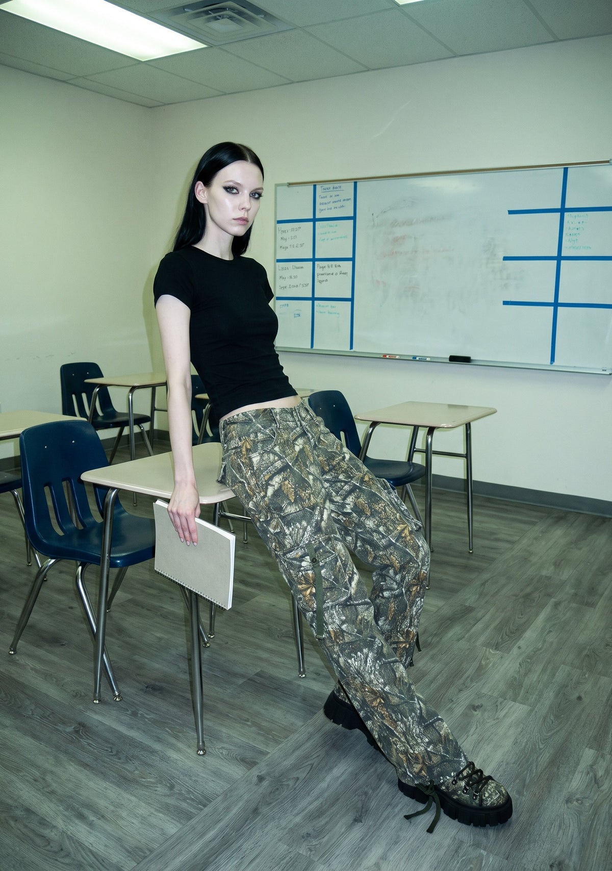 Camo Low Rise Cargo Jeans