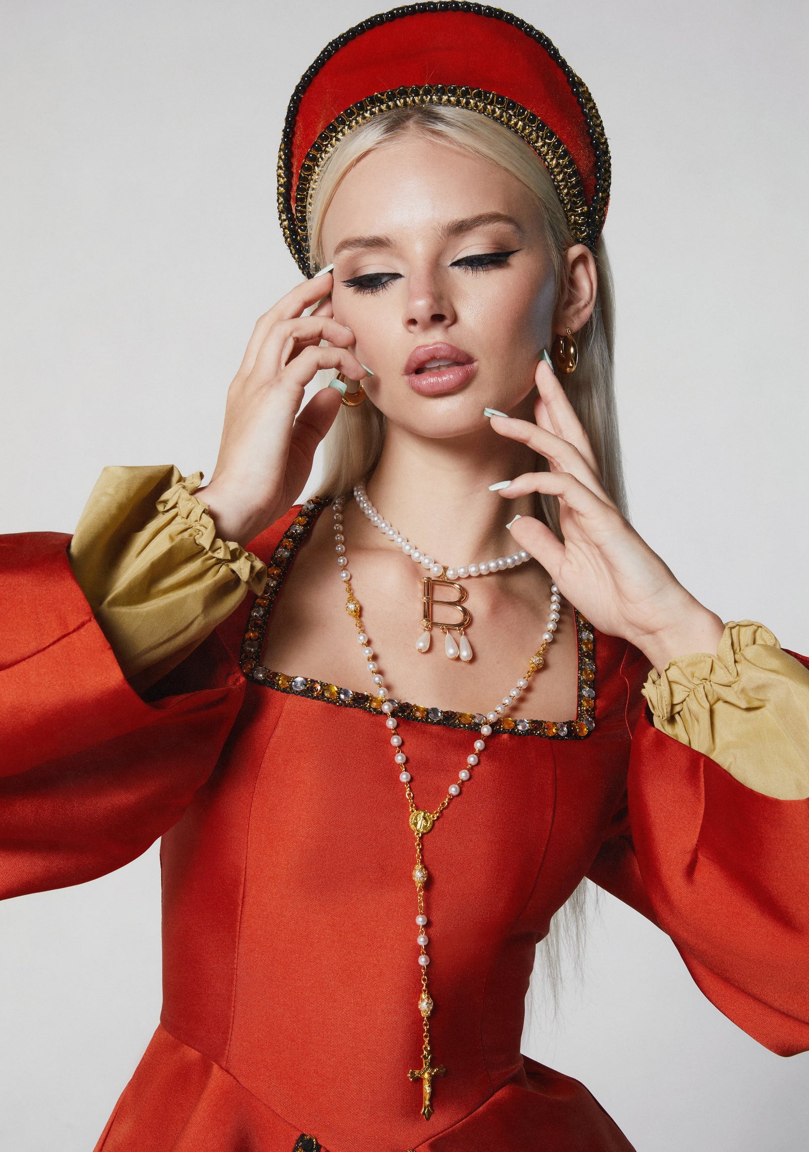 Tudor Renaissance Dress Costume - Orange