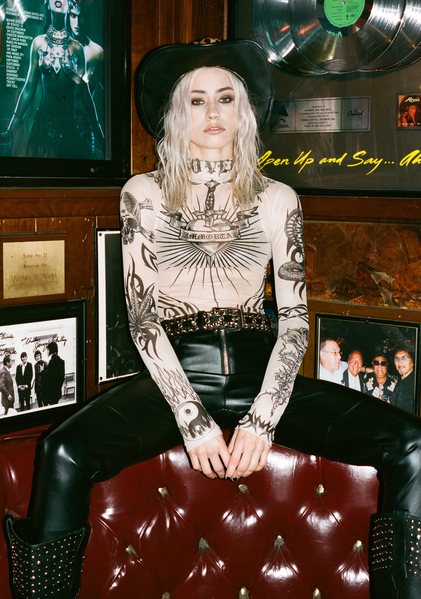 Current Mood Tattoo Mesh Top - Tan Brown – Dolls Kill