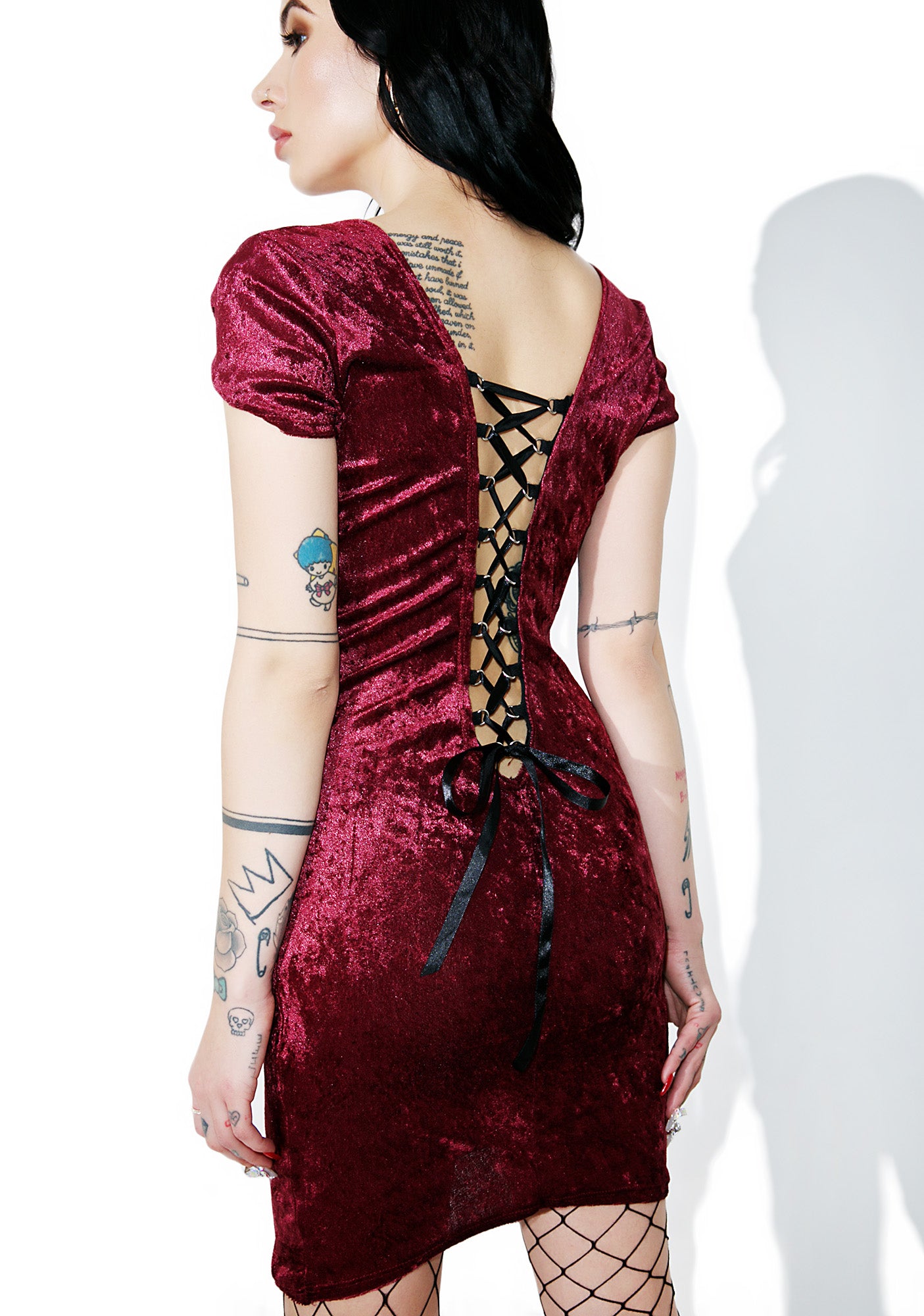 Red Lace Up Back Bodycon Dress – Dolls Kill