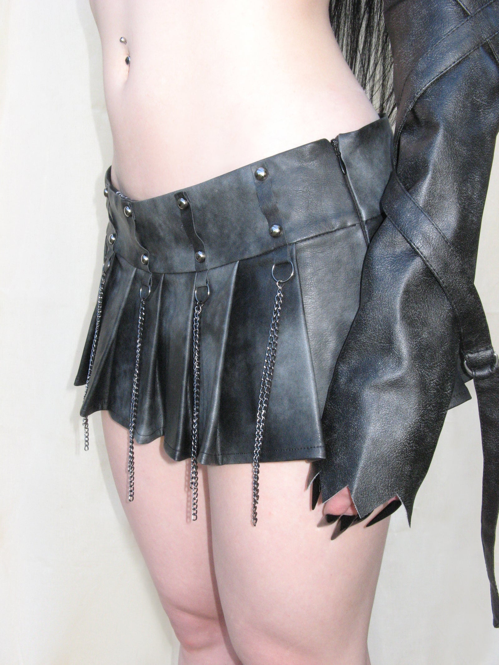 Scavenger Studded Pleated Skirt