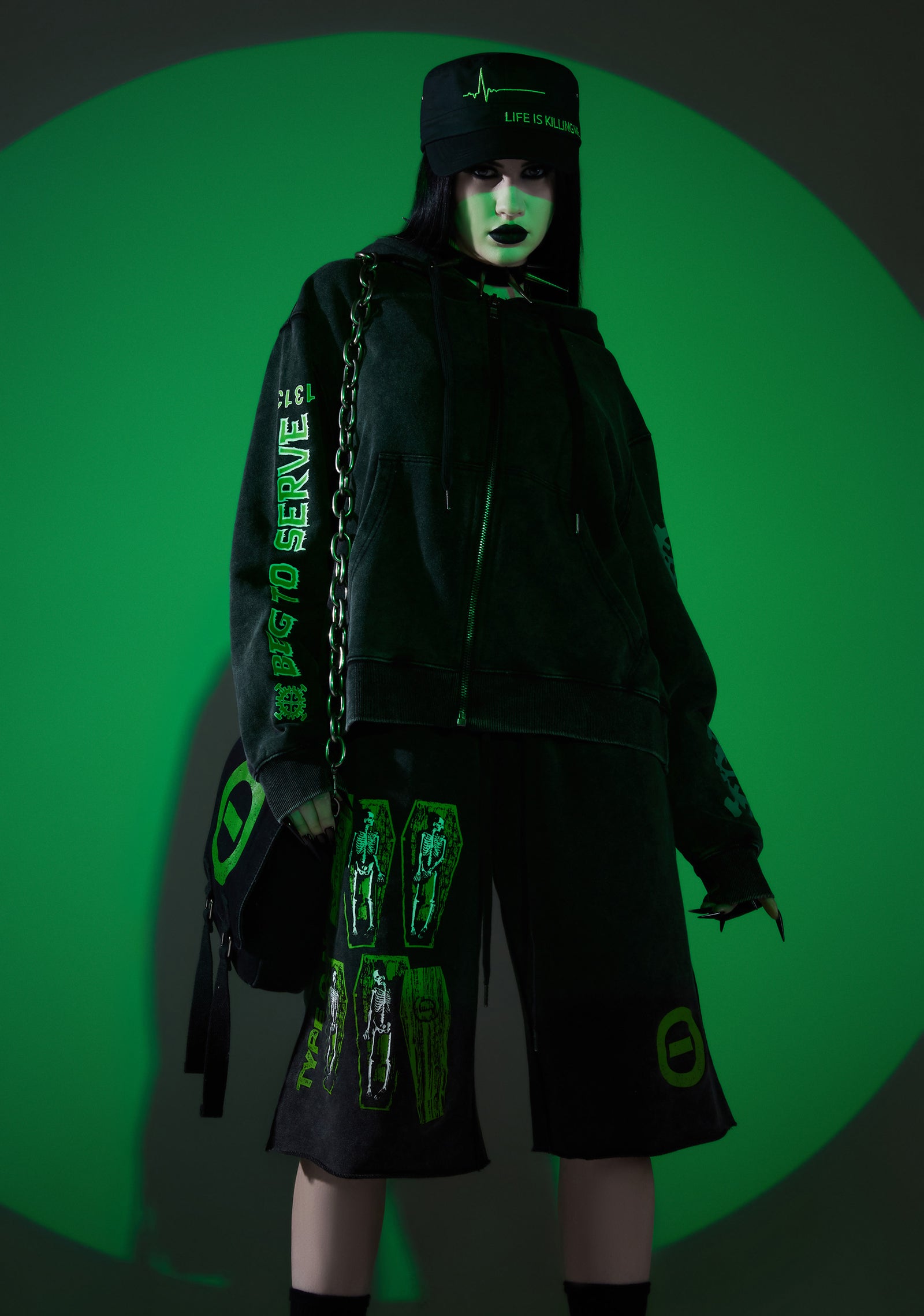 Black No.1 Washed Hoodie