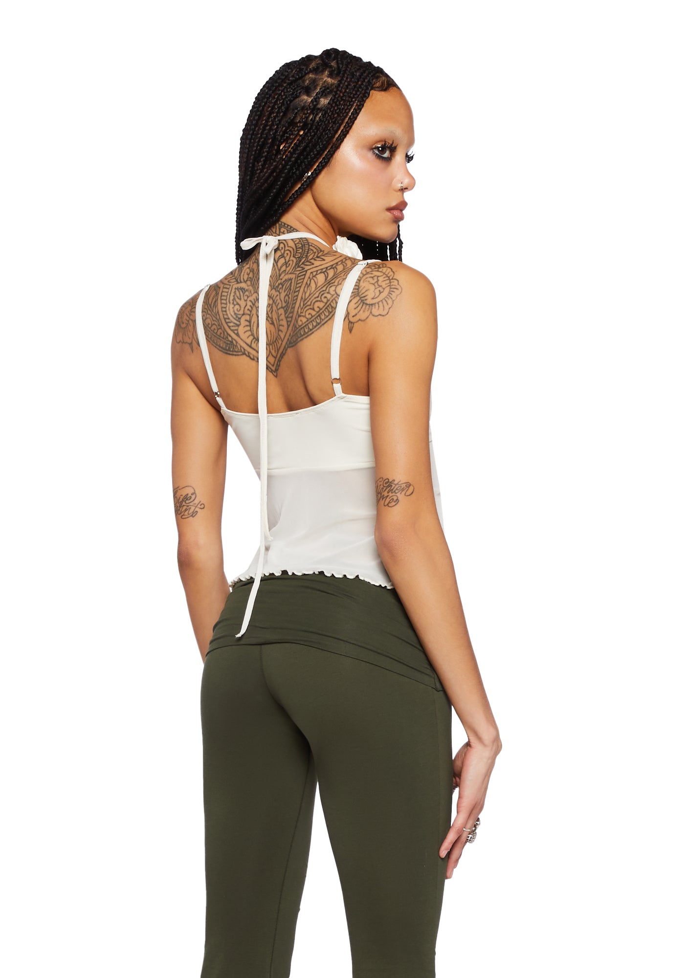 Posh Petals Halter Top- White