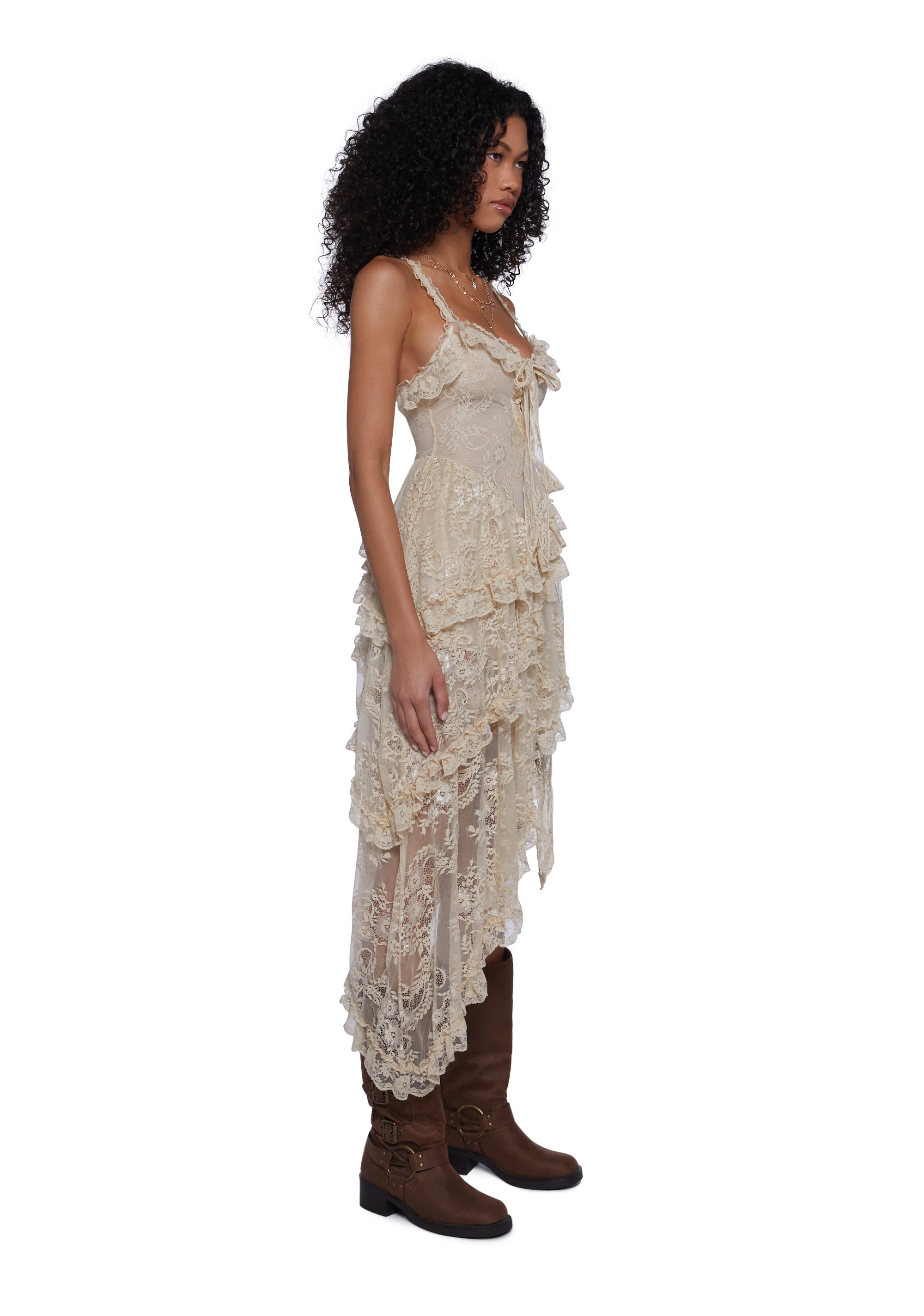 Seductive Silence Midi Dress - Champagne