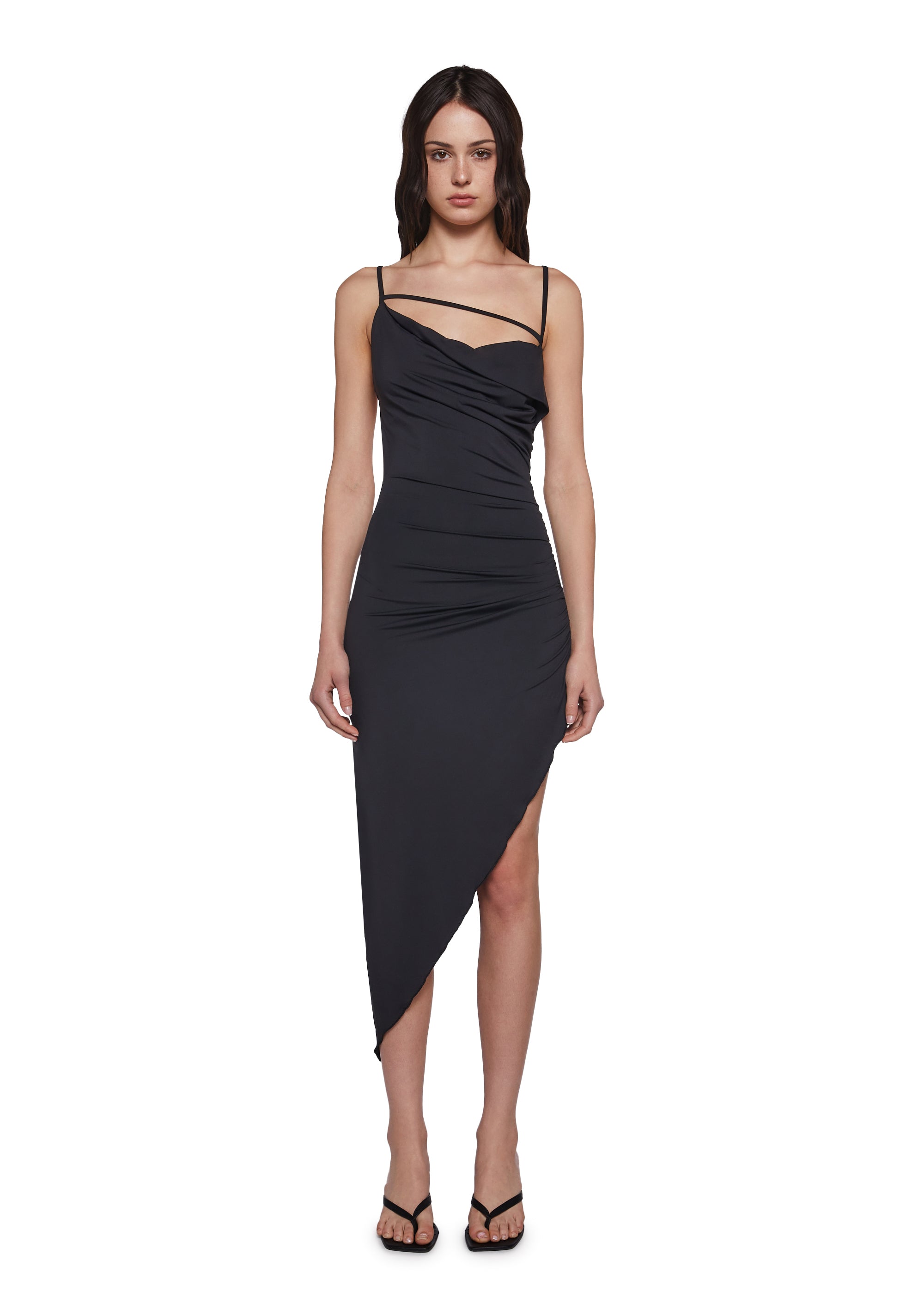 Womens Sexy Asymmetrical Dress Generation Kiss- Black – Dolls Kill