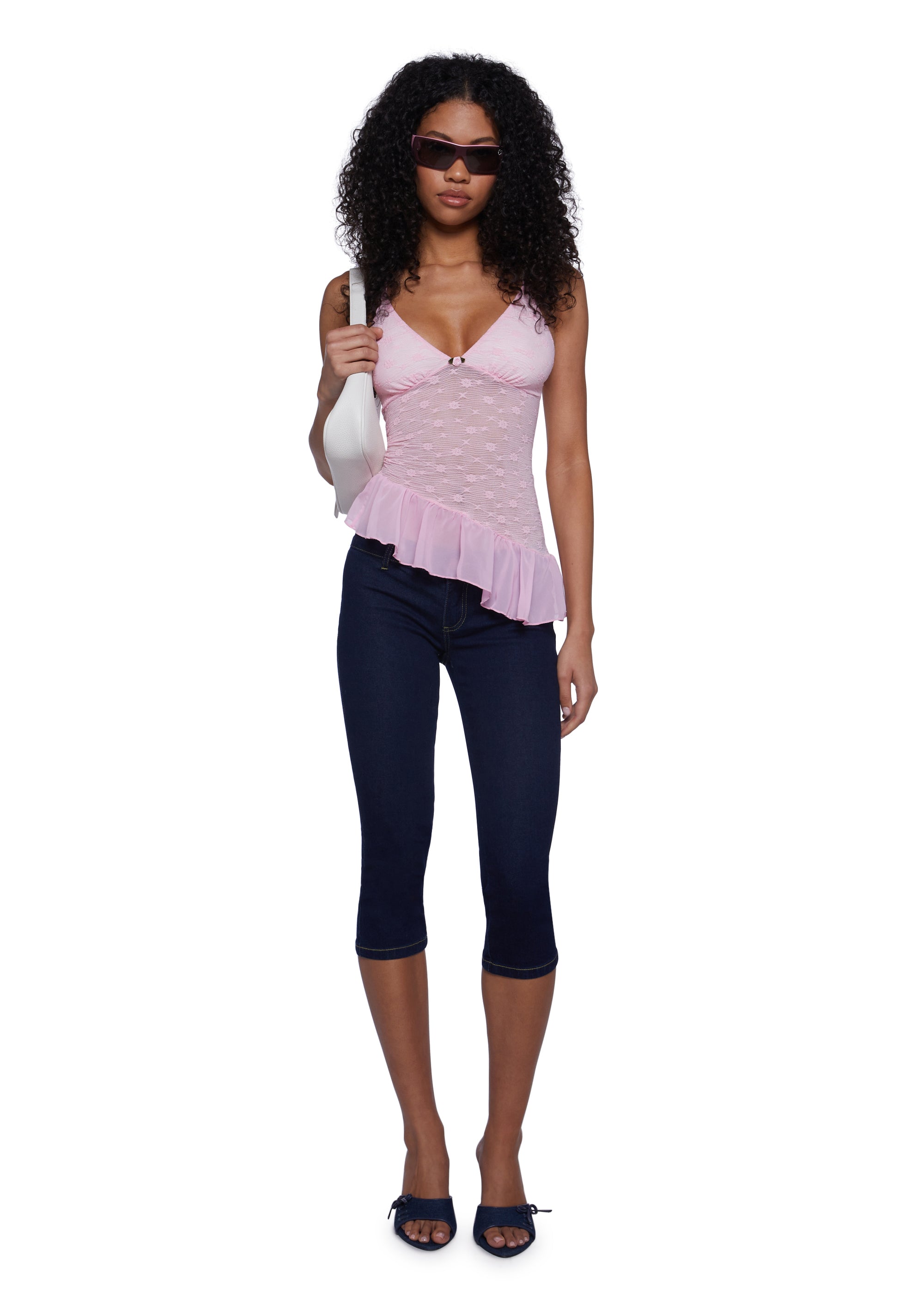 Flirty Attitude Lace Top - Pink