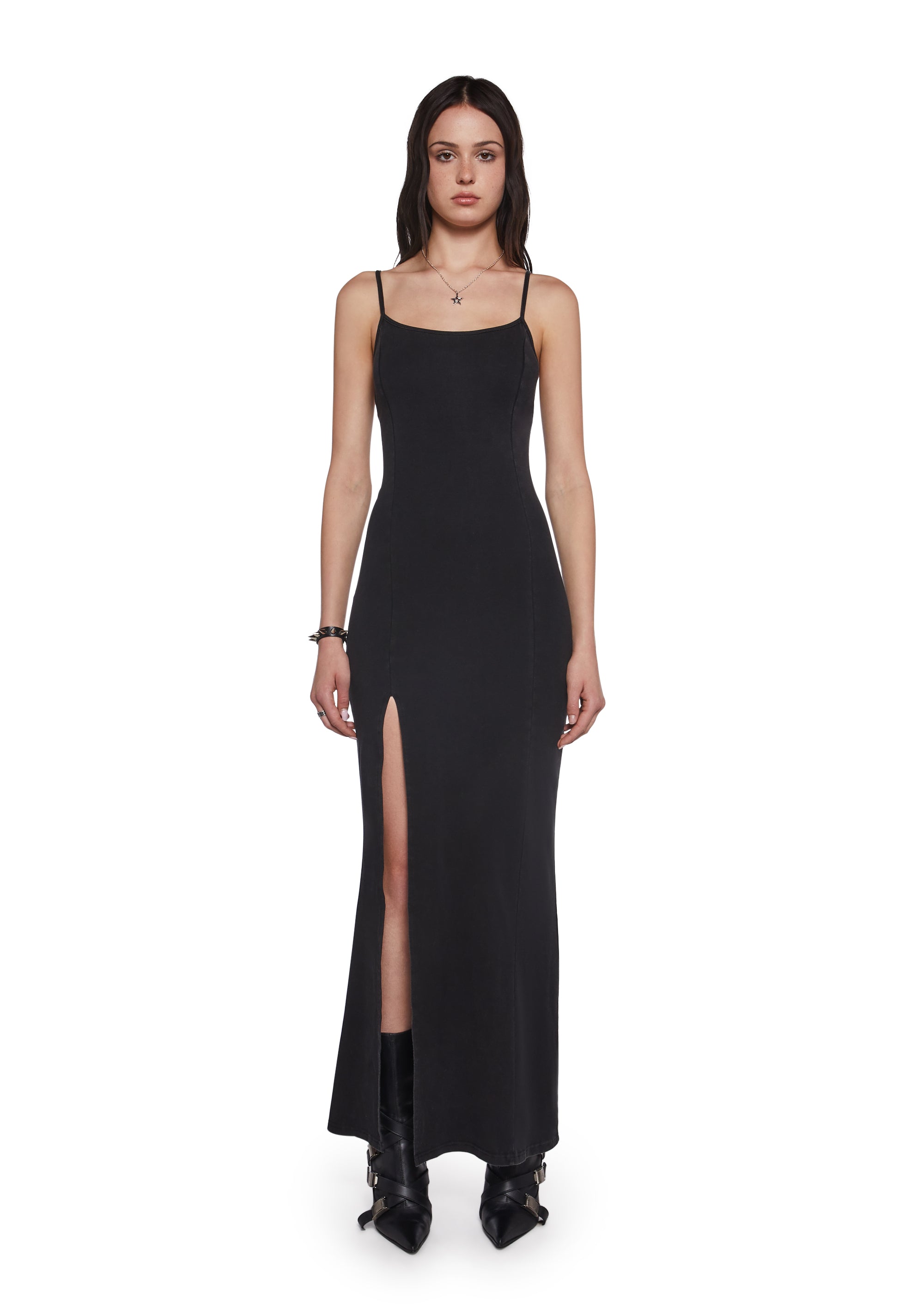 grunge long dress Magic Maker Maxi Dress in Grunge Girl Green Plaid + Cherries 2XL/3XL