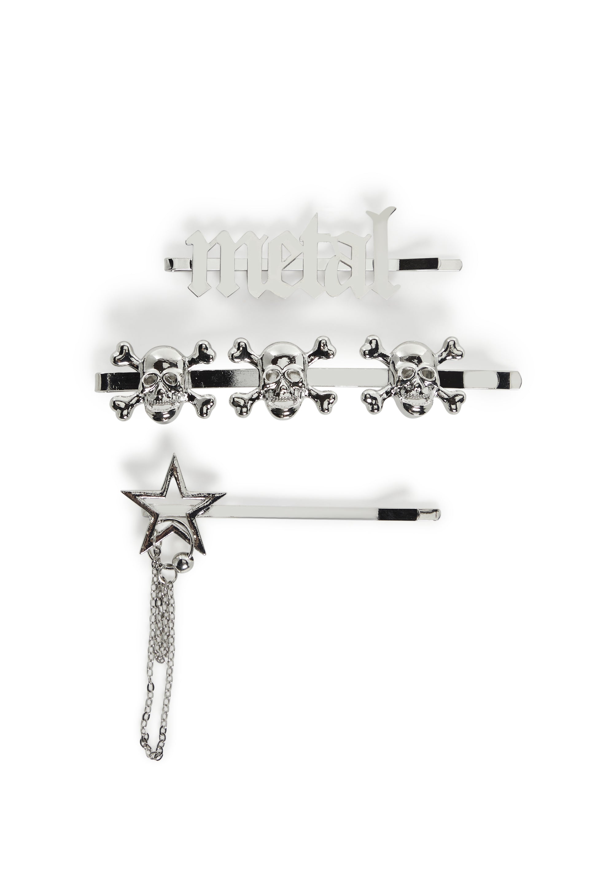 Rebel Metal Hair Clip Set