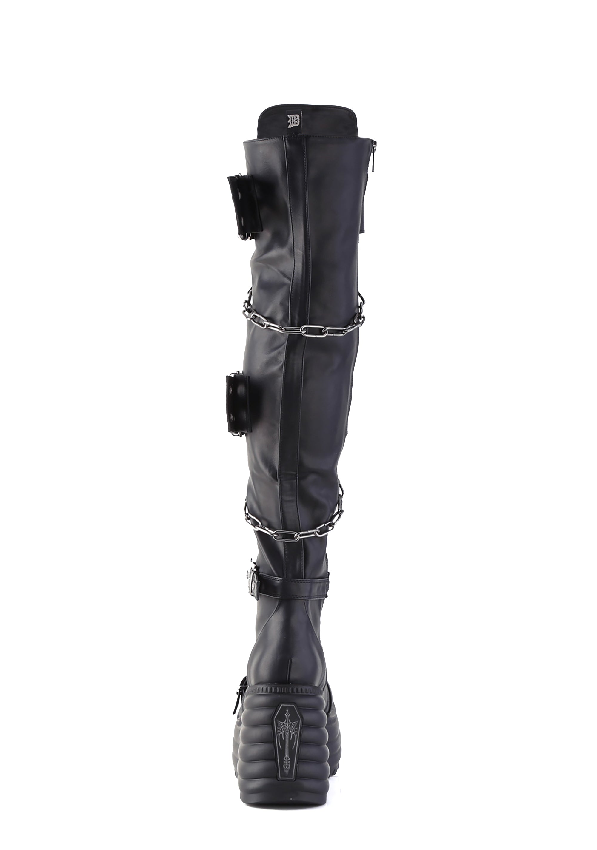 Demonia Morte-312 Lace-Up Wedge Boots - Black – Dolls Kill
