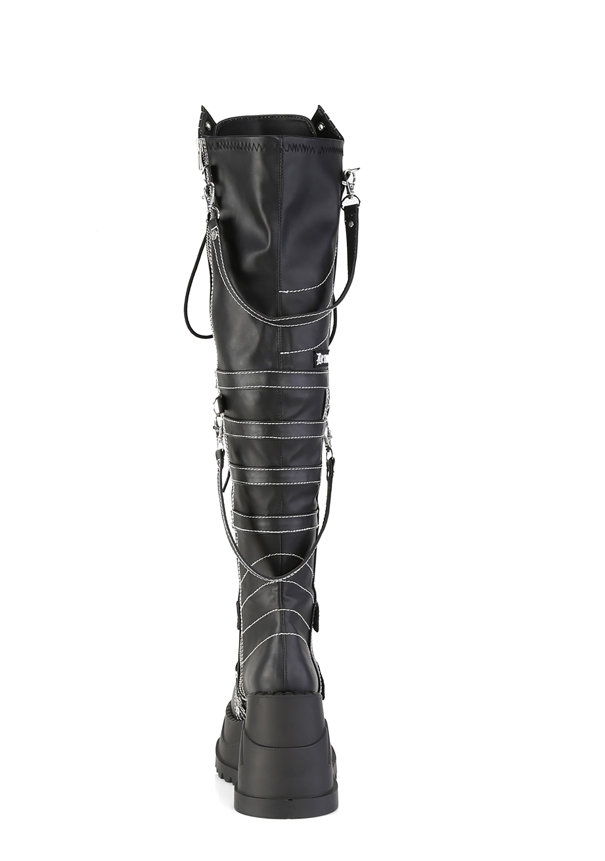 kiyomiさま Demonia Stomp-310 Thigh High Boots With Straps - Black