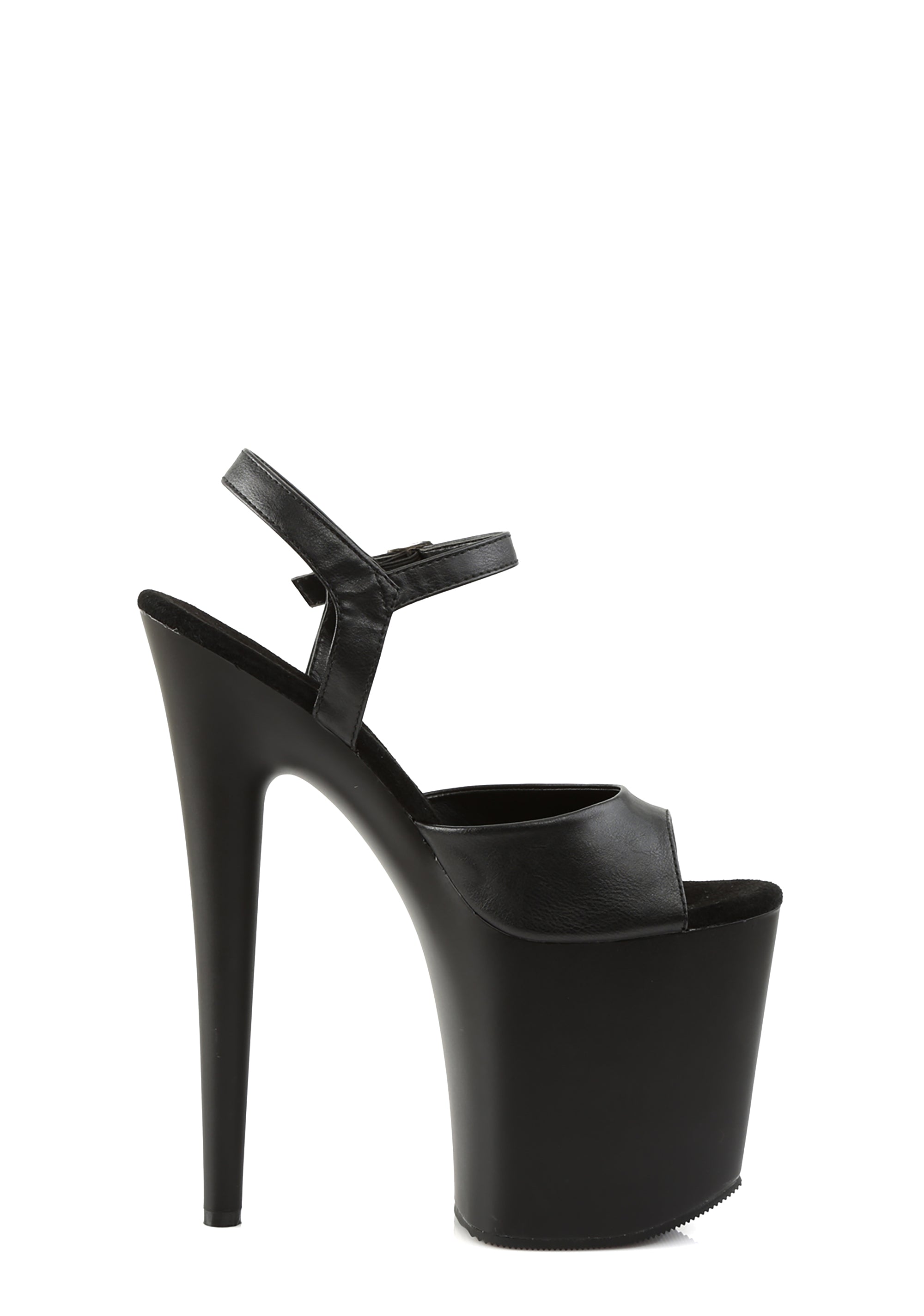 Pleaser Flamingo-809 Ankle Strap Platform Matte Sandals - Black – Dolls Kill
