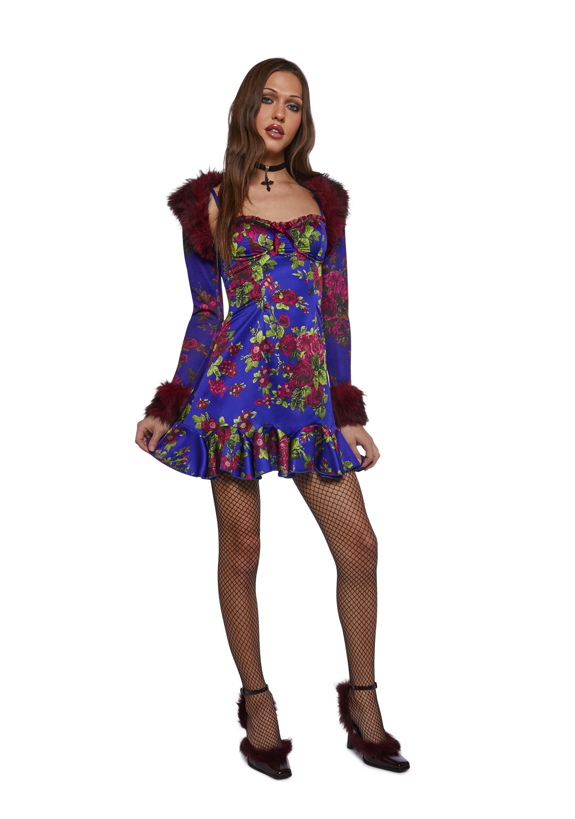 Floral Satin Slip Dress