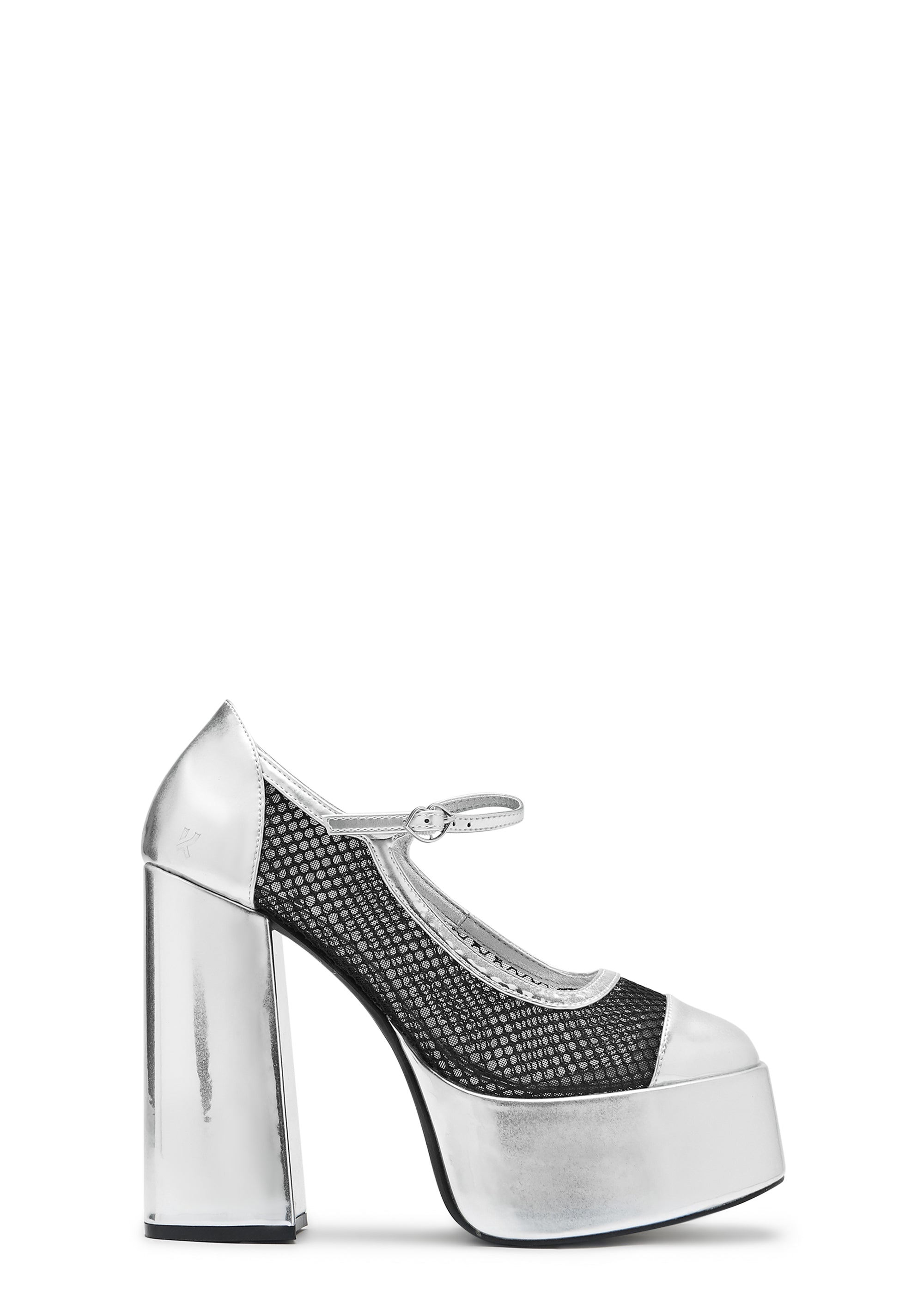 Regular Frankie Fan Fishnet Platform Heels - White – Dolls Kill