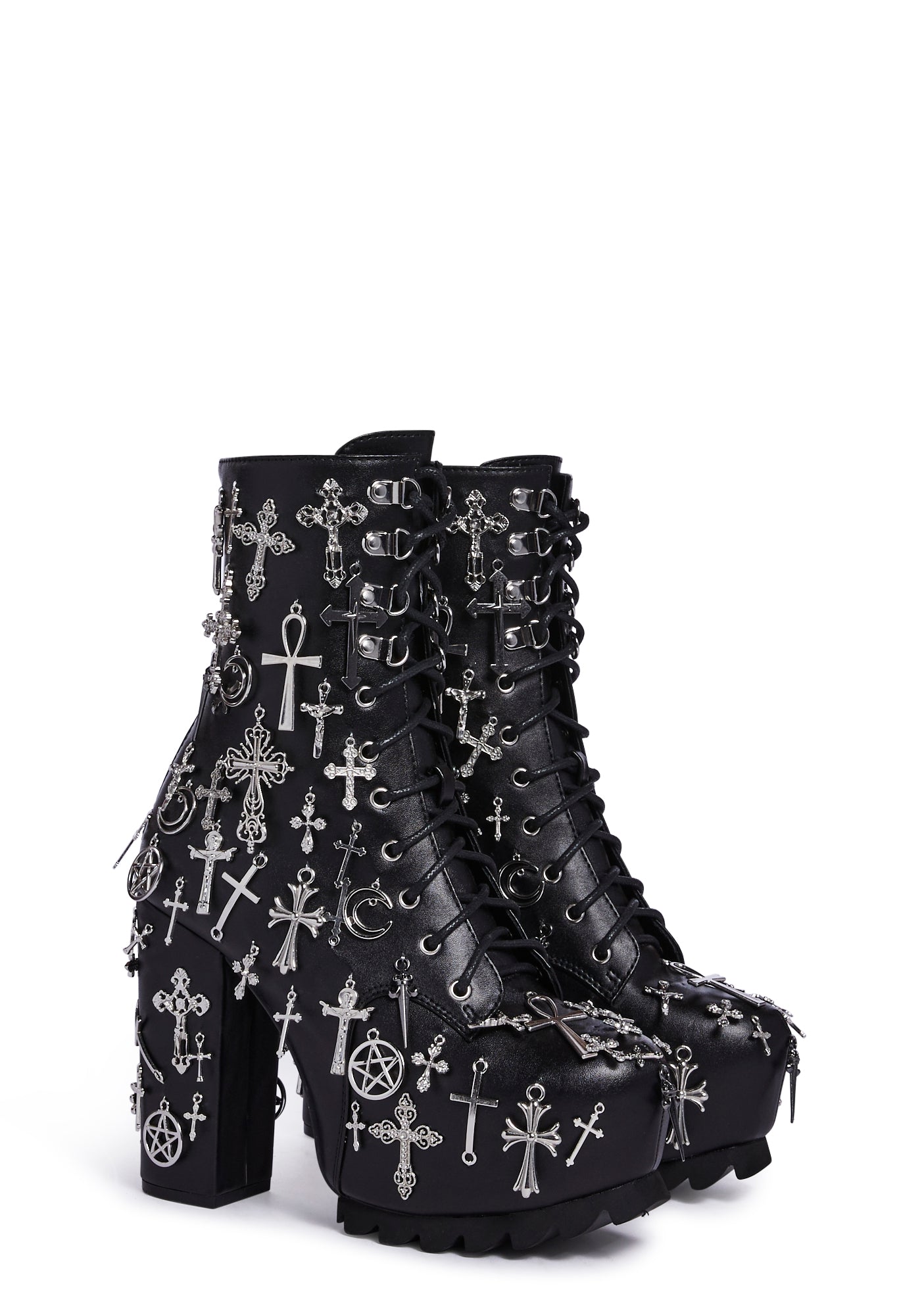 Widow Idol Worship Charm Boots – Dolls Kill
