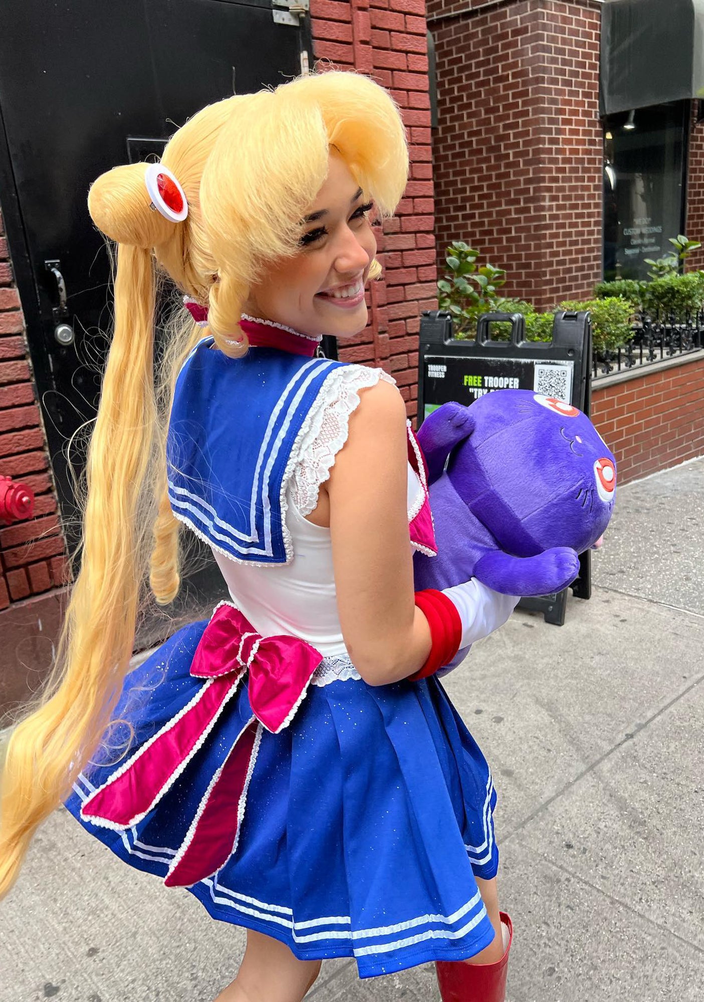 Space Sailor Moon Sexy Womans Halloween Costume Set White/Blue