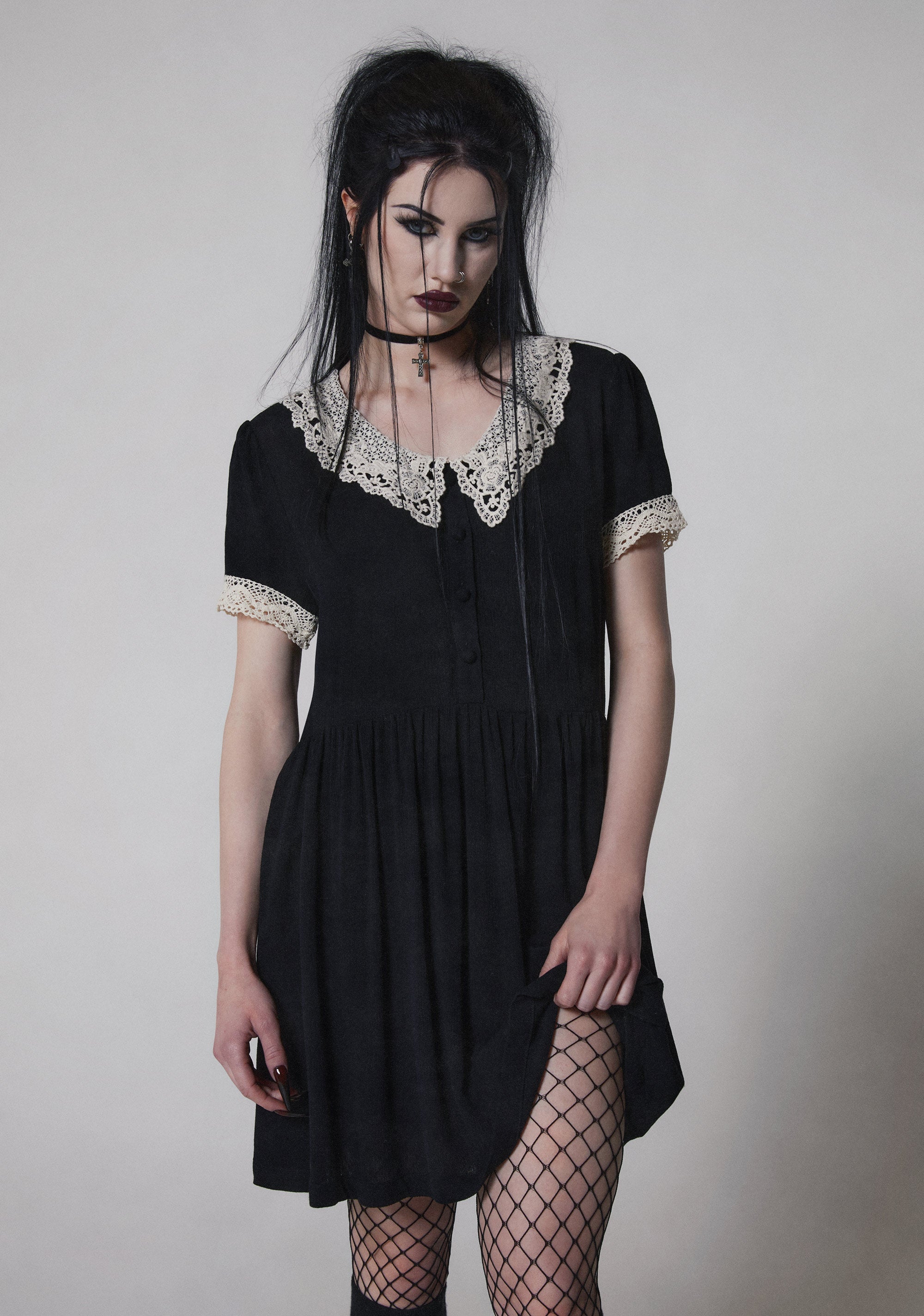 goth mini dress Goth Doll Mini Dress Black / X-LARGE