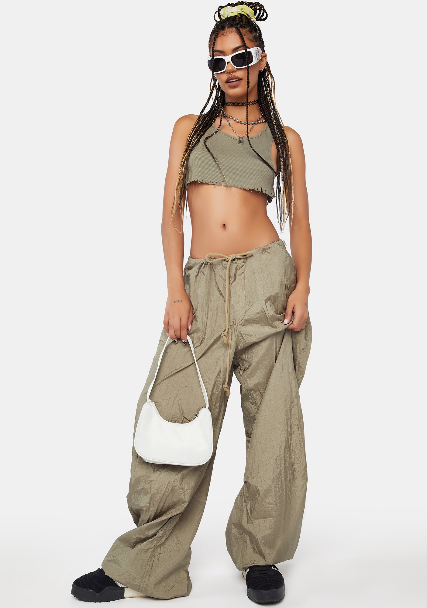 Motel Parachute Cargo Pants - Green – Dolls Kill