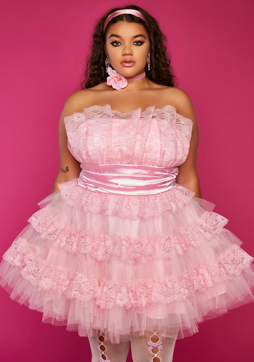 Sugar Thrillz Tulle Lace Mini Cupcake Dress - Pink – Dolls Kill