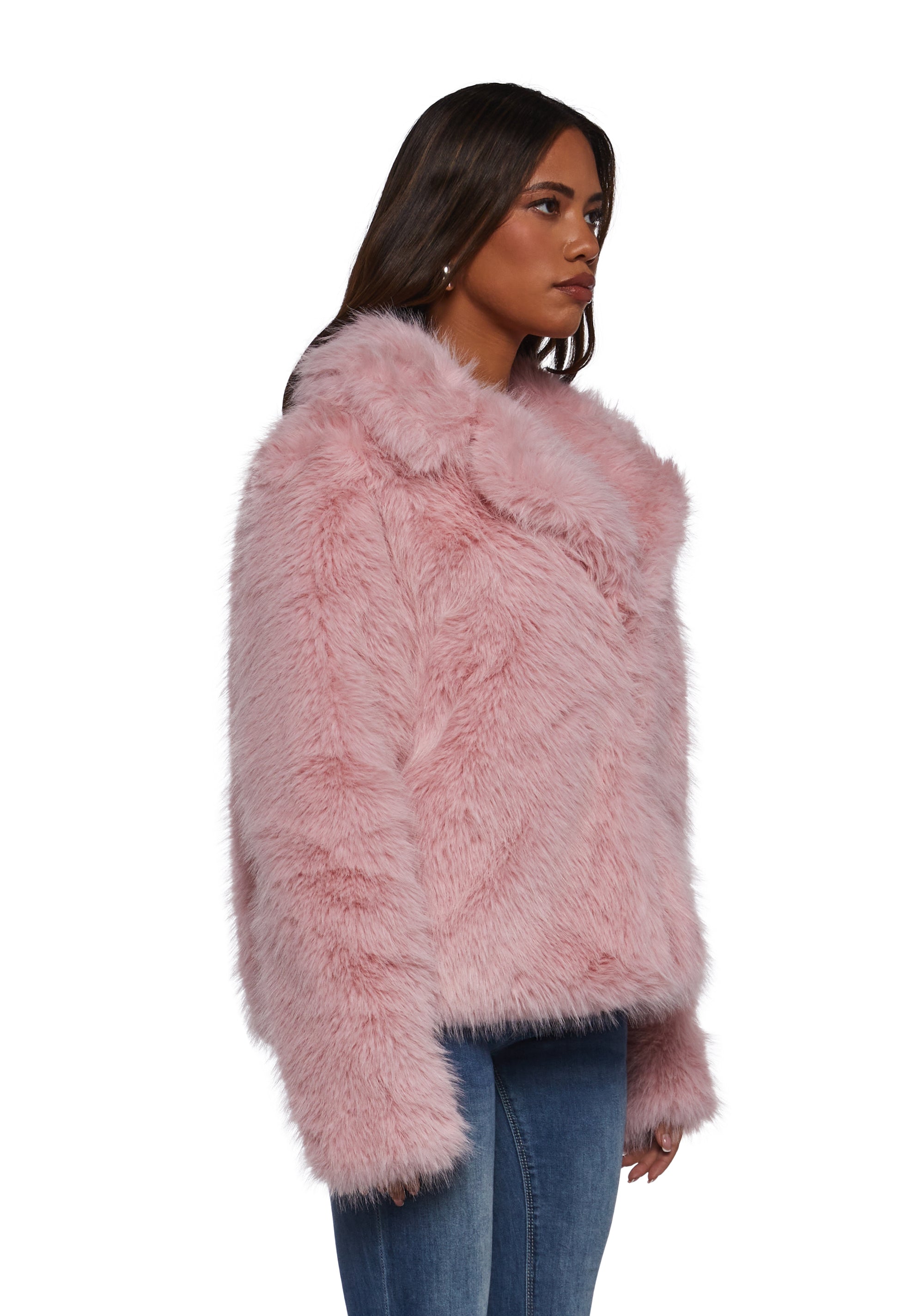 Melora Faux Fur Coat - Pink
