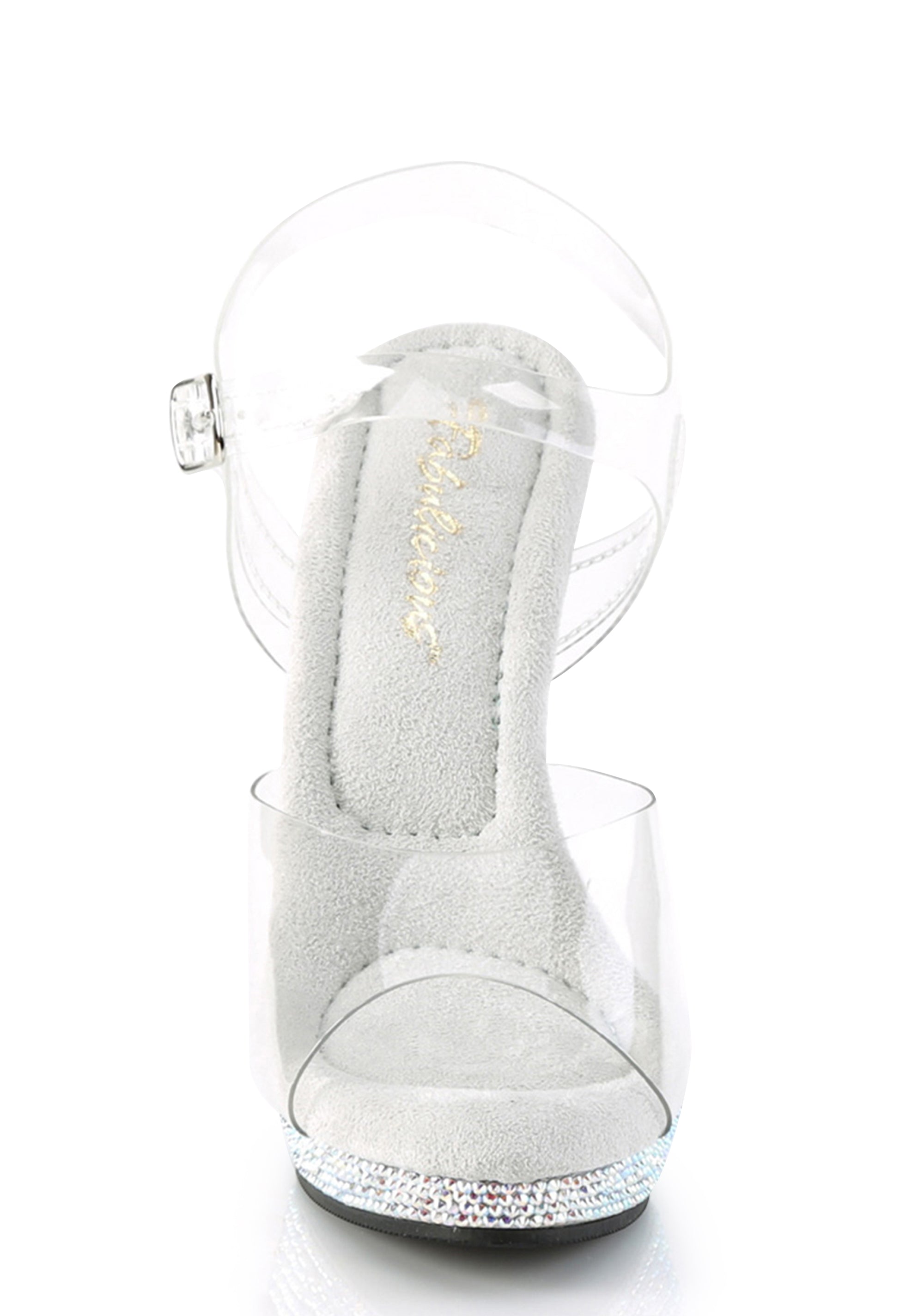 Lip-108 Platform Clear Heels - Silver