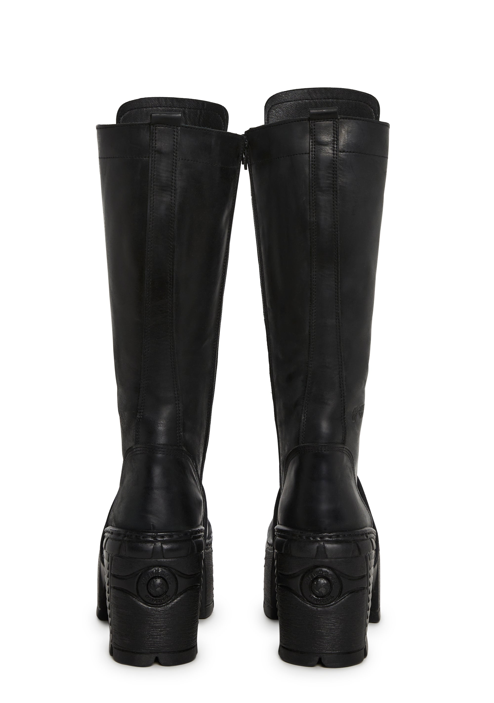 New Rock M-TM002-C2 Lace-Up Knee High Boots - Black – Dolls Kill