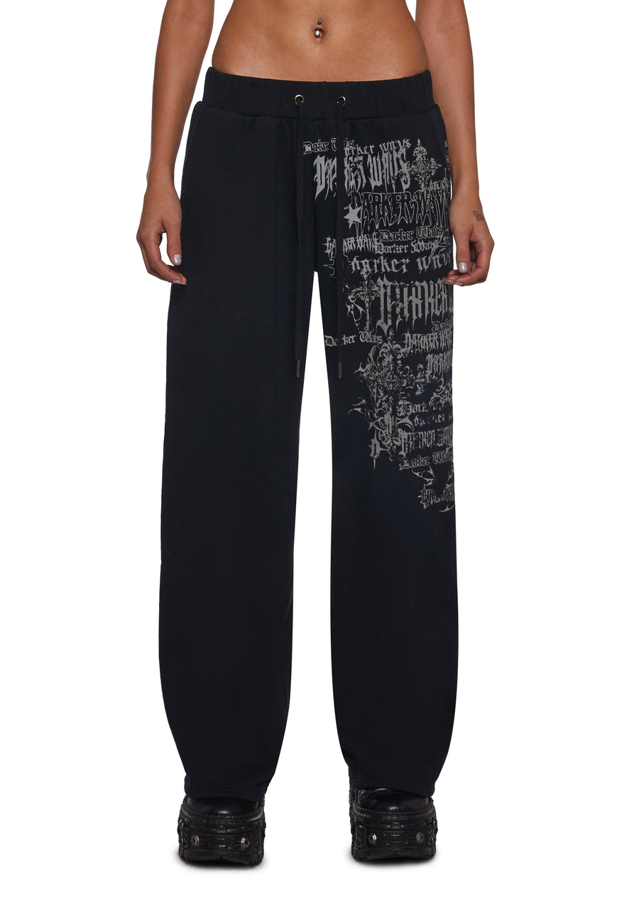 Ego Wide Leg Sweatpants With Graphics