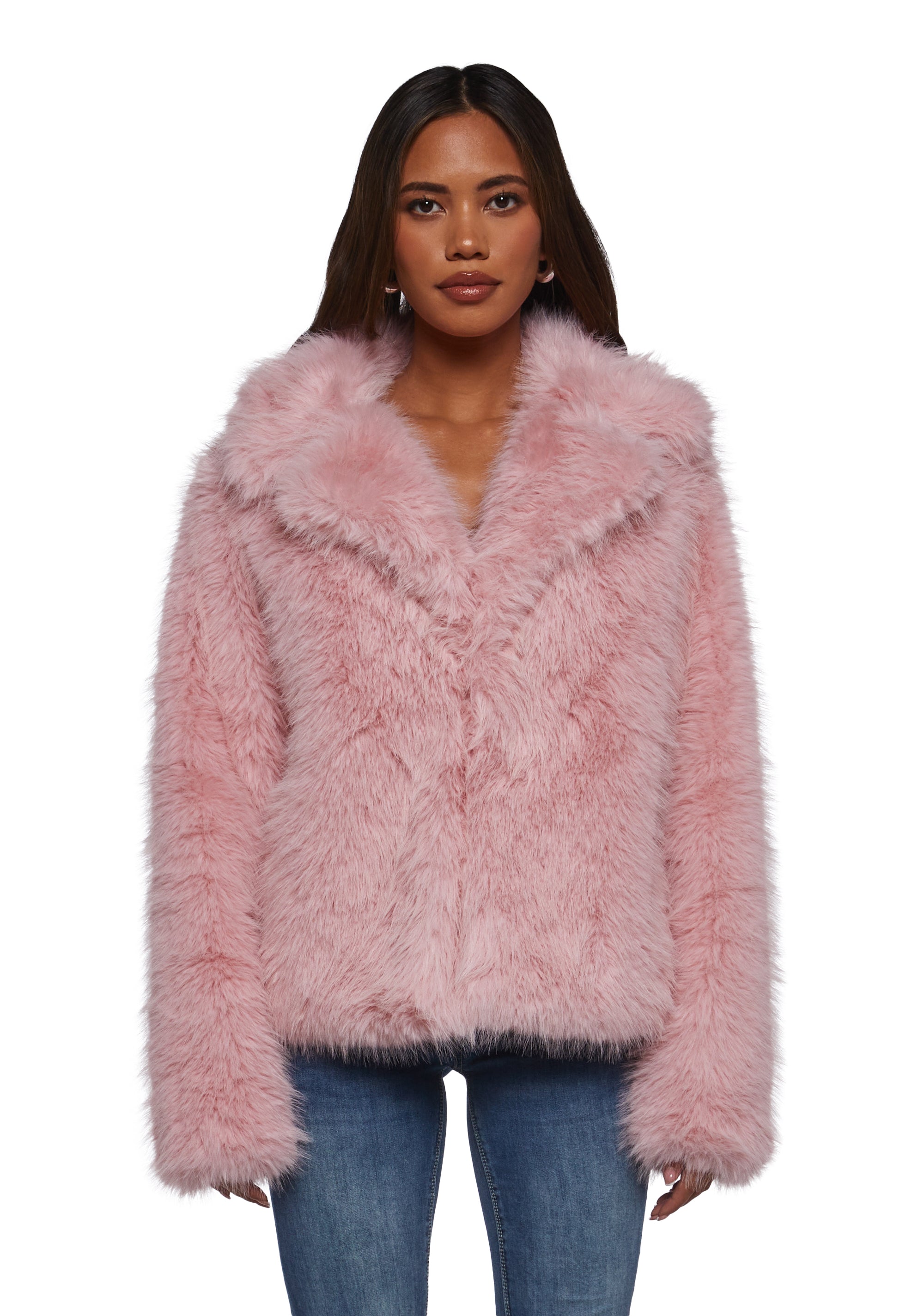 Melora Faux Fur Coat - Pink