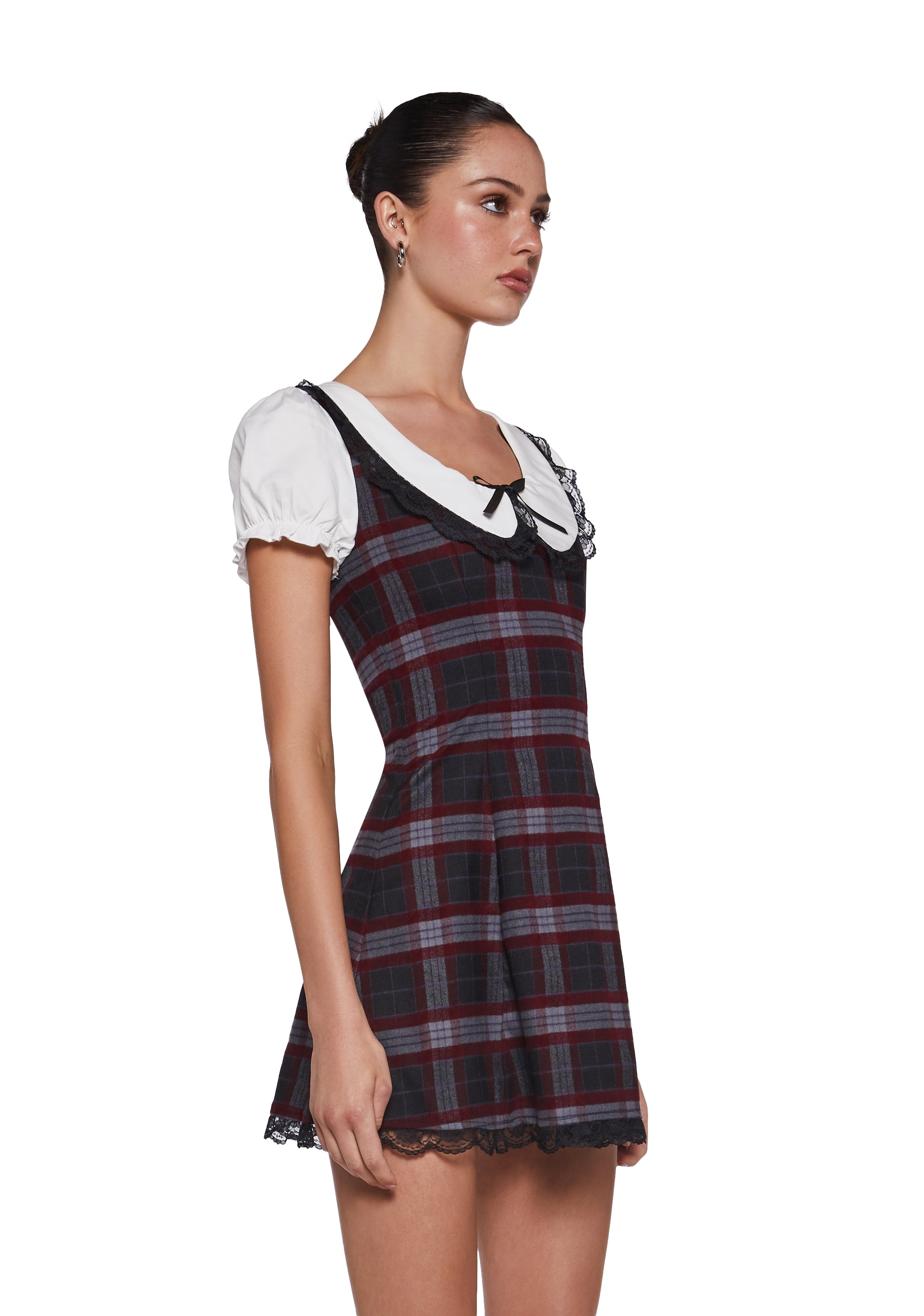 Womens Sexy Plaid Mini Dress Fall Delias - Red Dolls Kill Womens Sexy Plaid Mini Dress Fall Delias - Red Dolls Kill