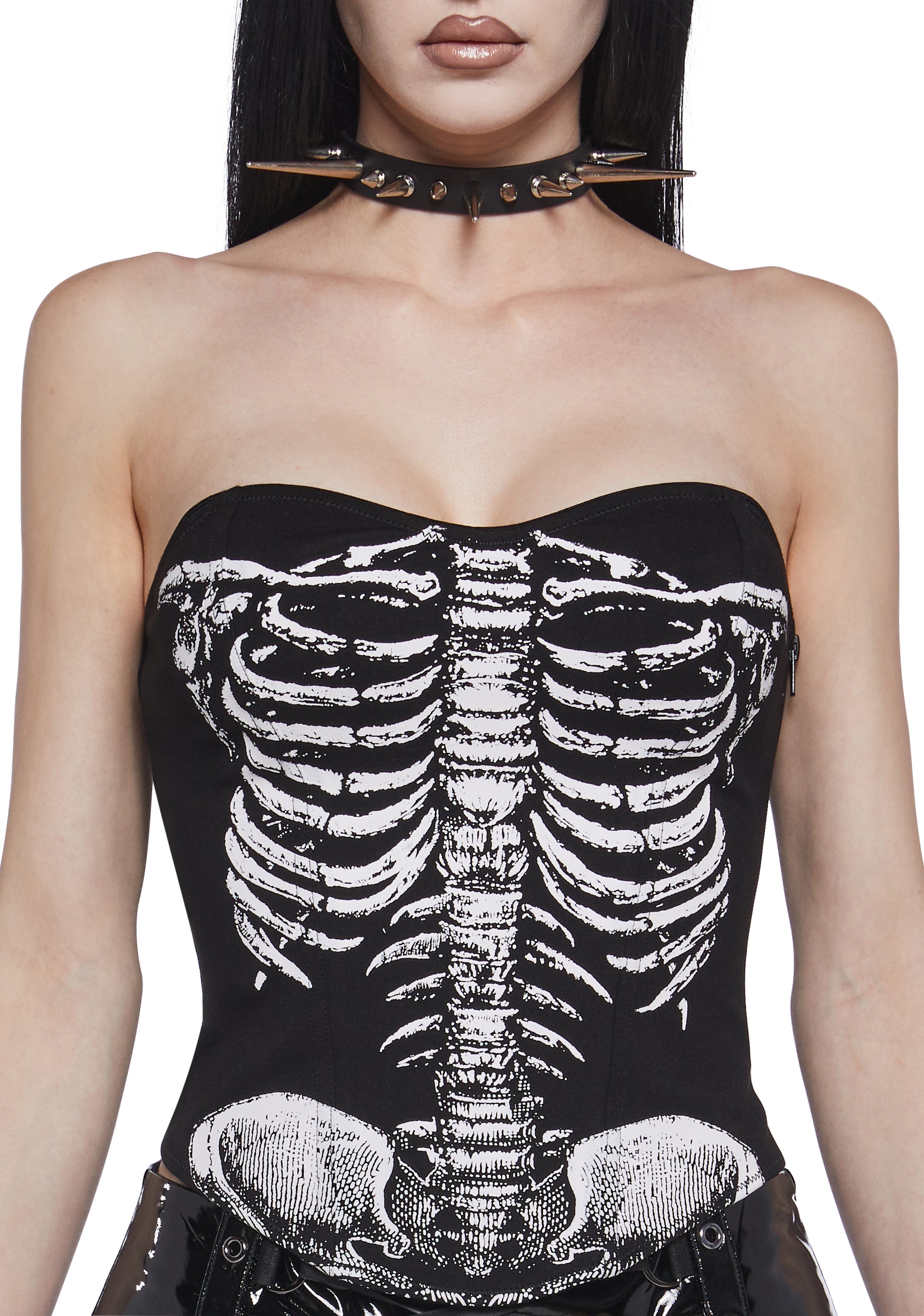 Womens Sexy Halloween Rib Cage Corset With Removable Straps Trickz