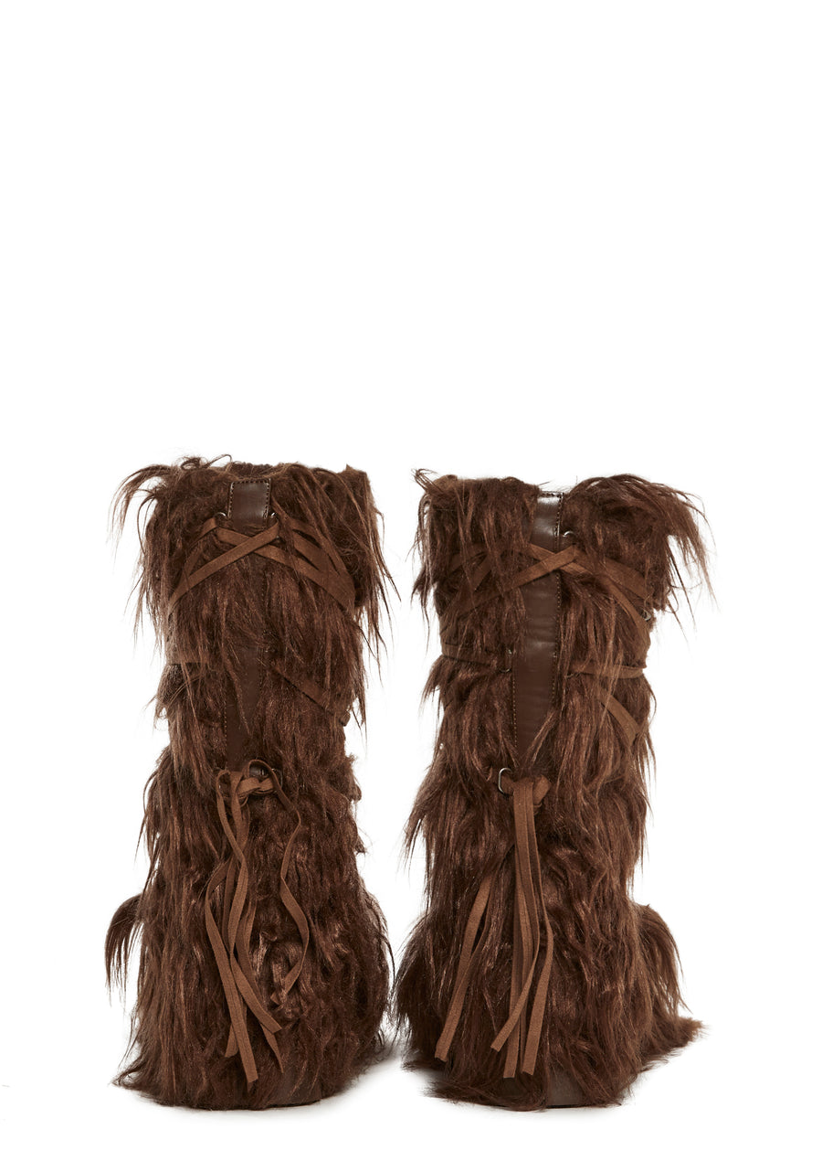 Warp Faux Fur Boots - Brown - alternate