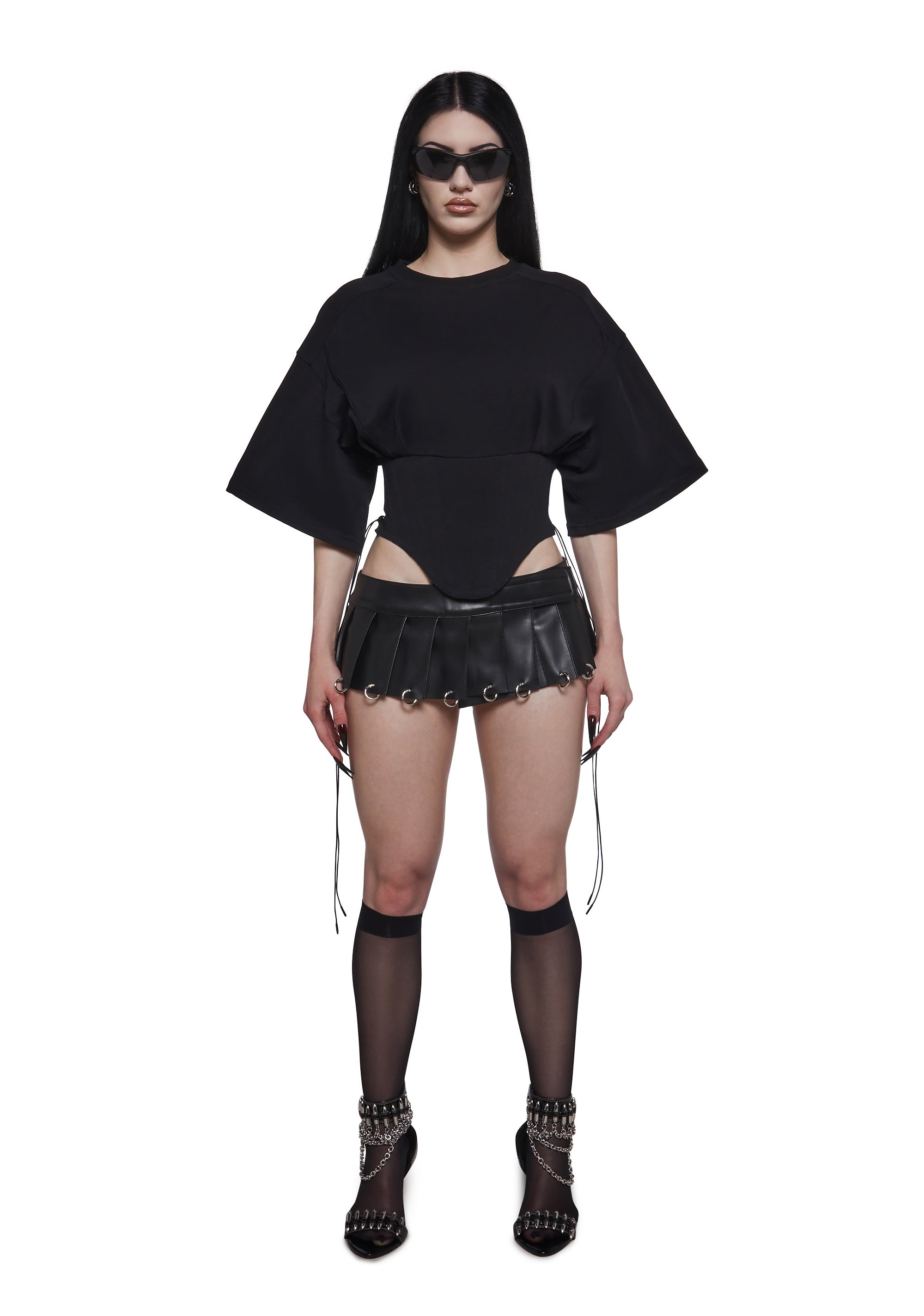 Team Player Corset T-Shirt - Black