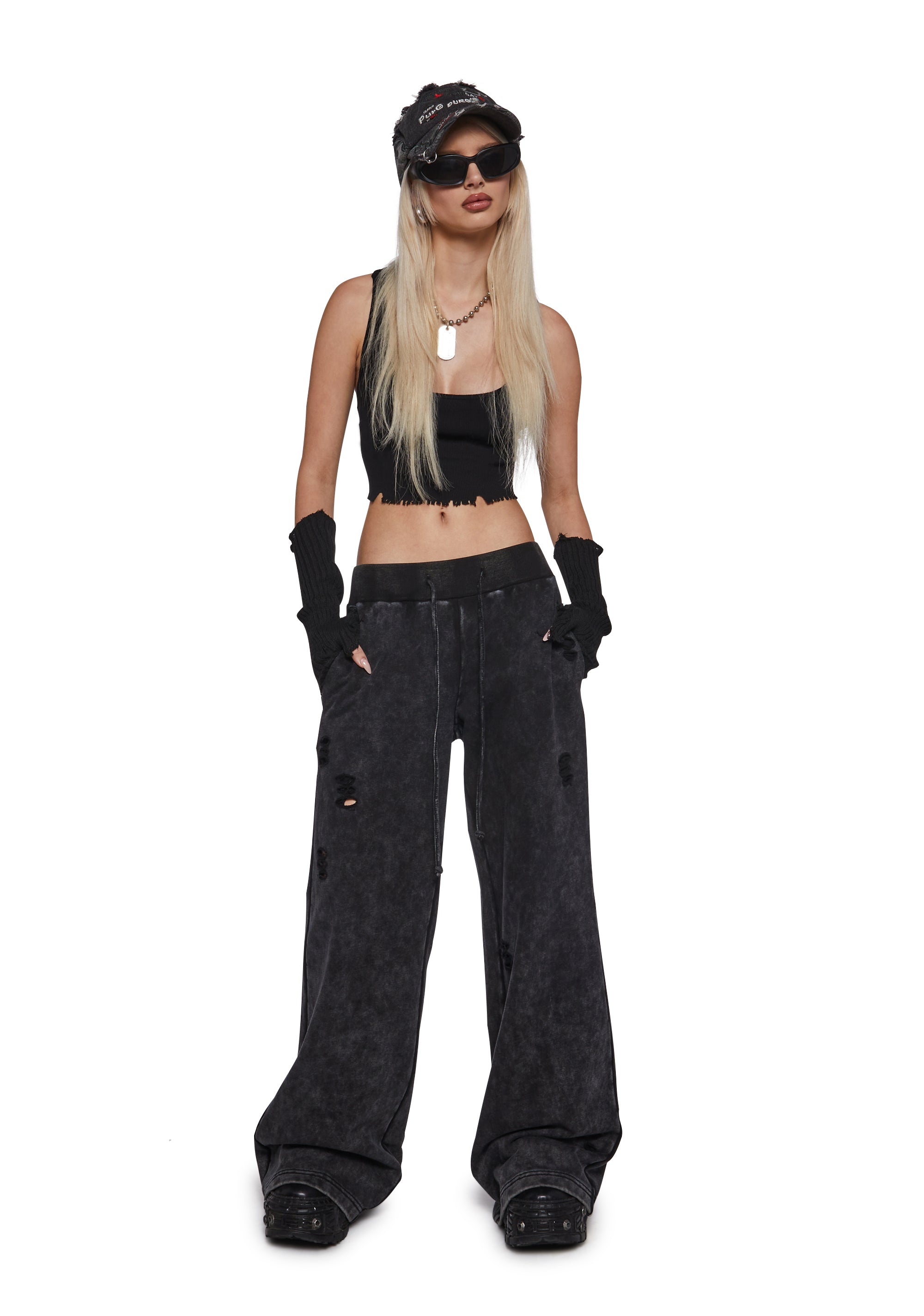 Death Rock Wings Wide Leg Sweatpants