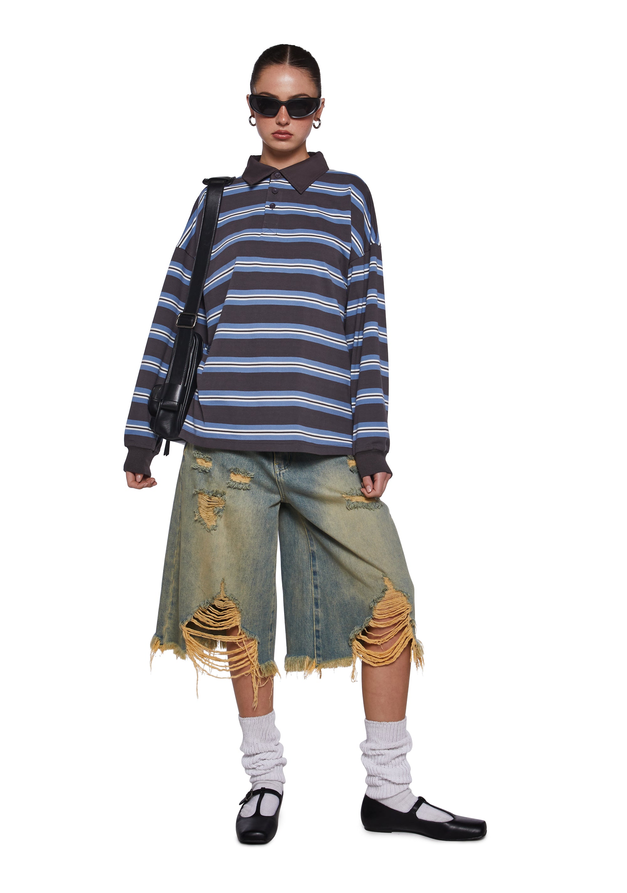 Status Update Oversized Rugby Top - alternate