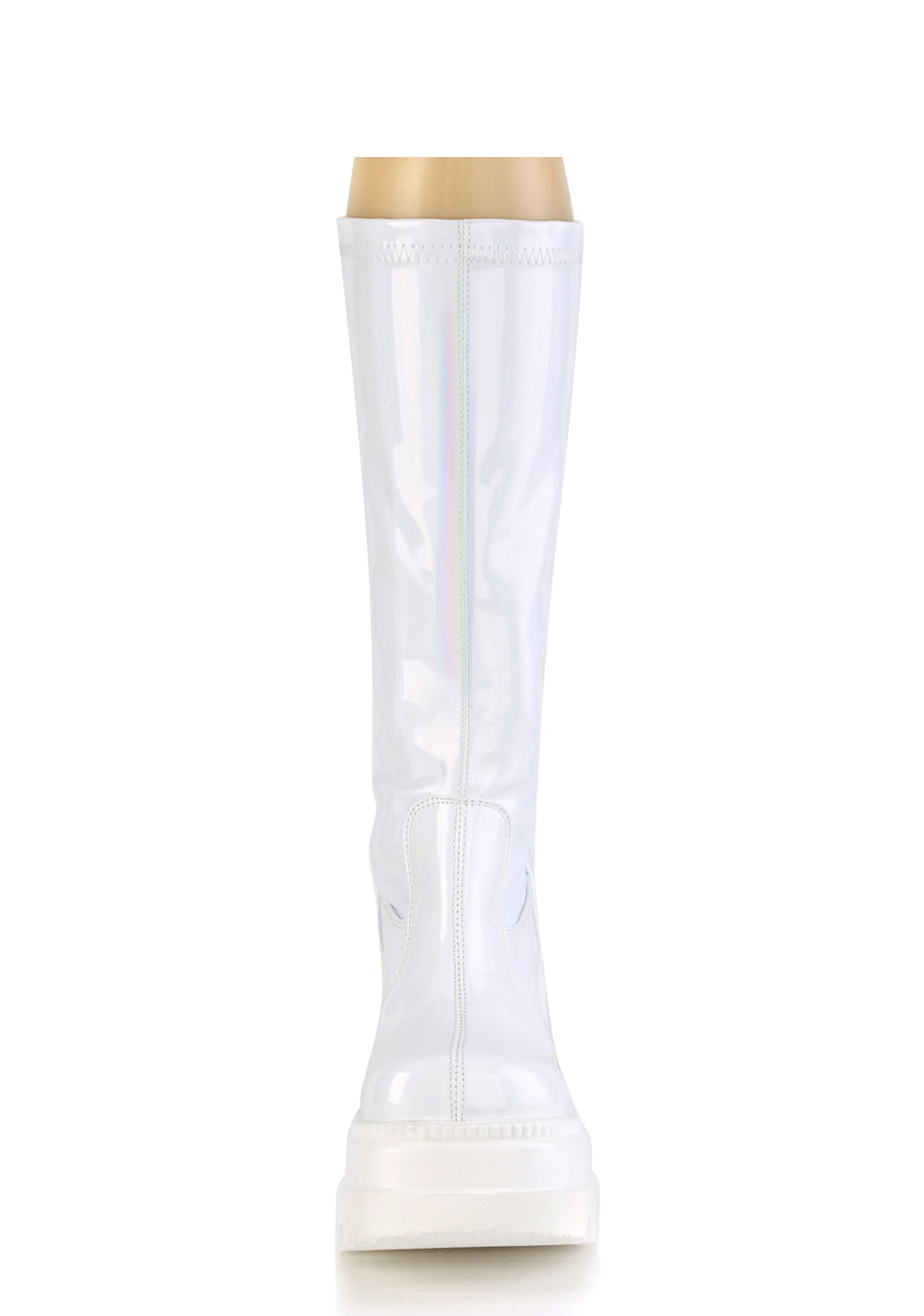 Demonia Shaker Boots - 65 Vegan Leather White – Dolls Kill