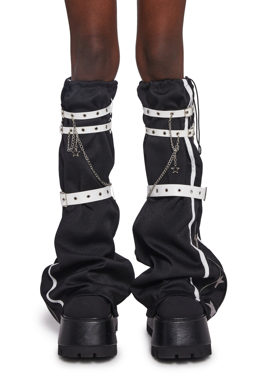 Star Point Leg Warmers With Buckles - alternate