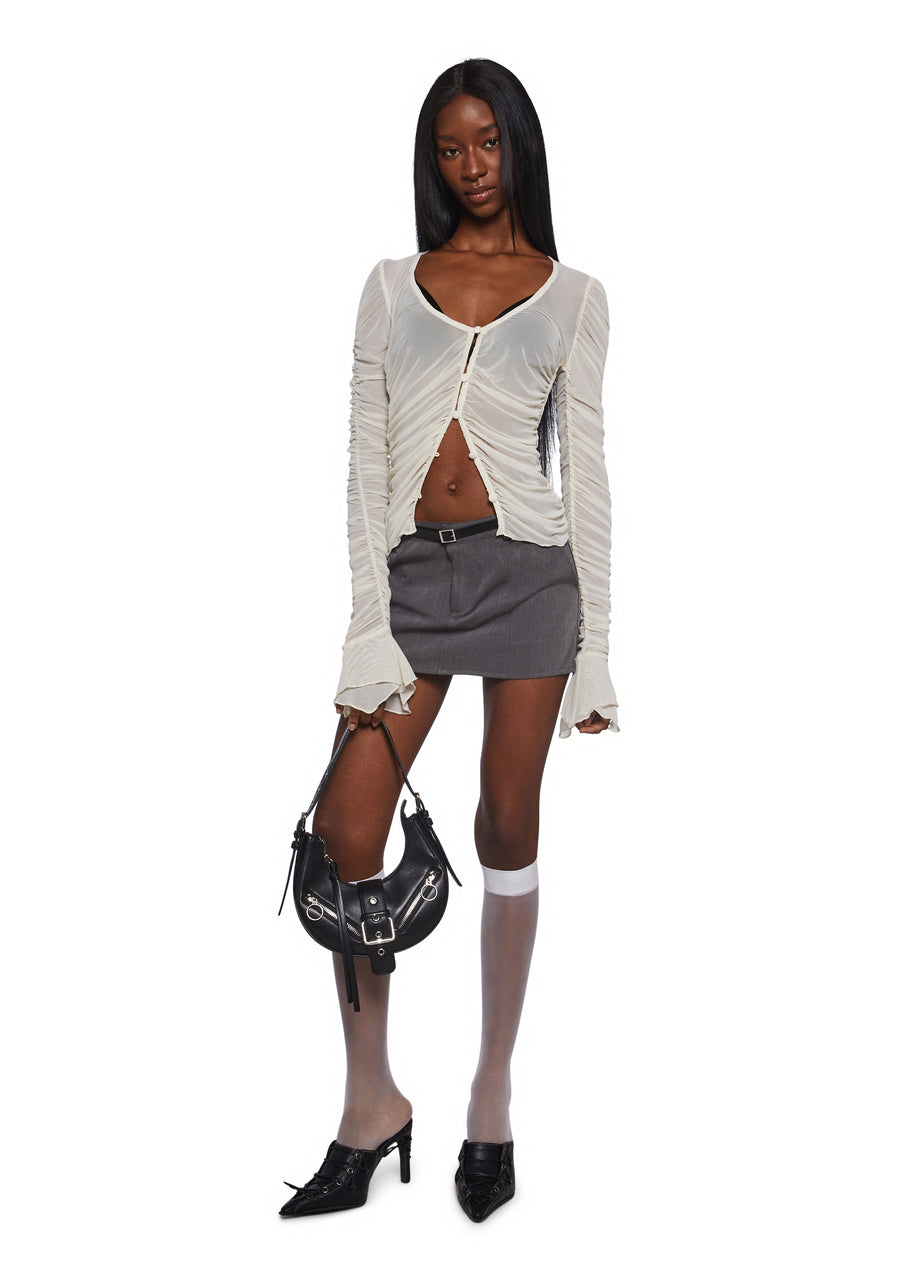 Divine Status Chiffon Blouse - Ivory - alternate