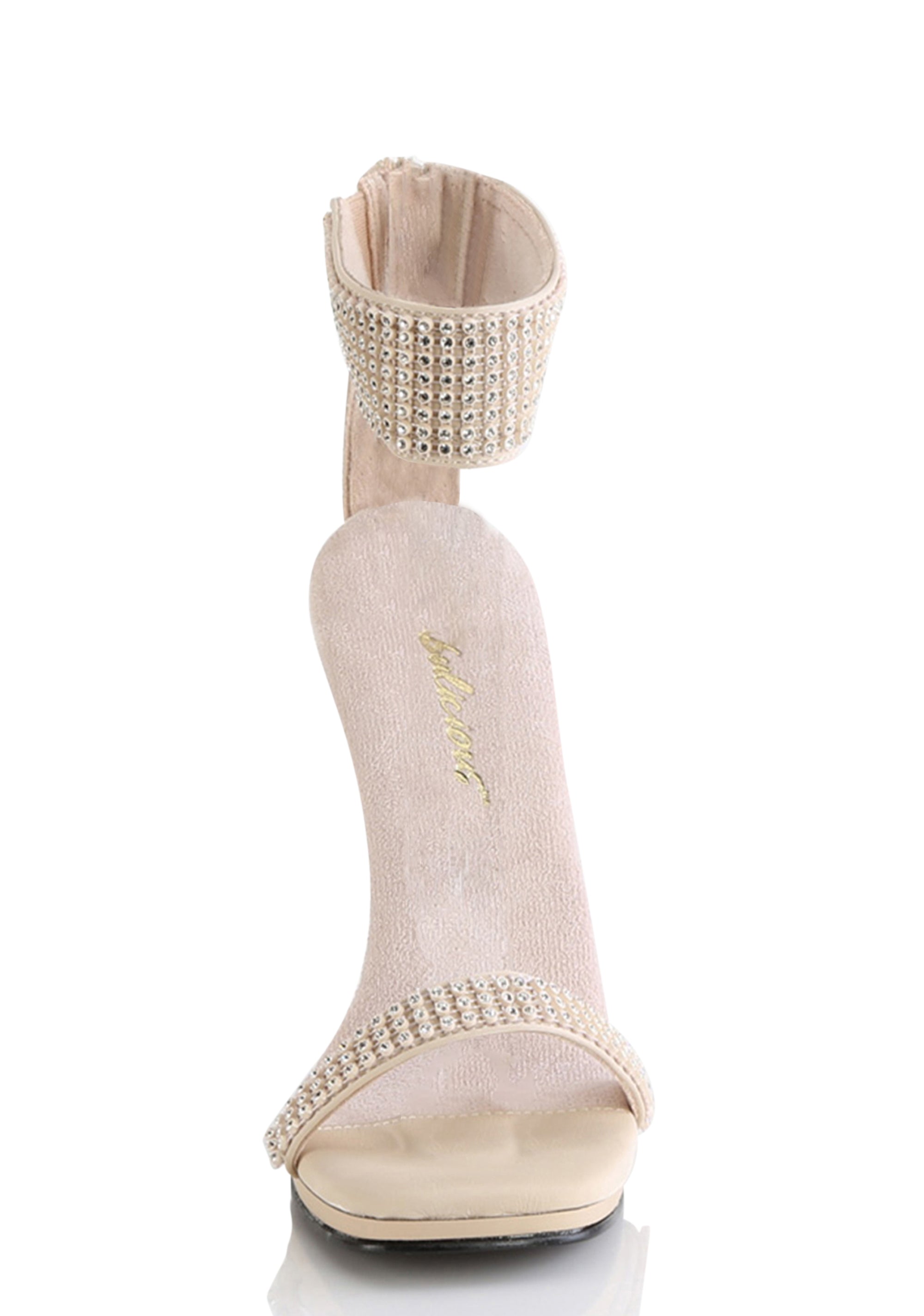 Chic-40 Rhinestone Heels - Beige