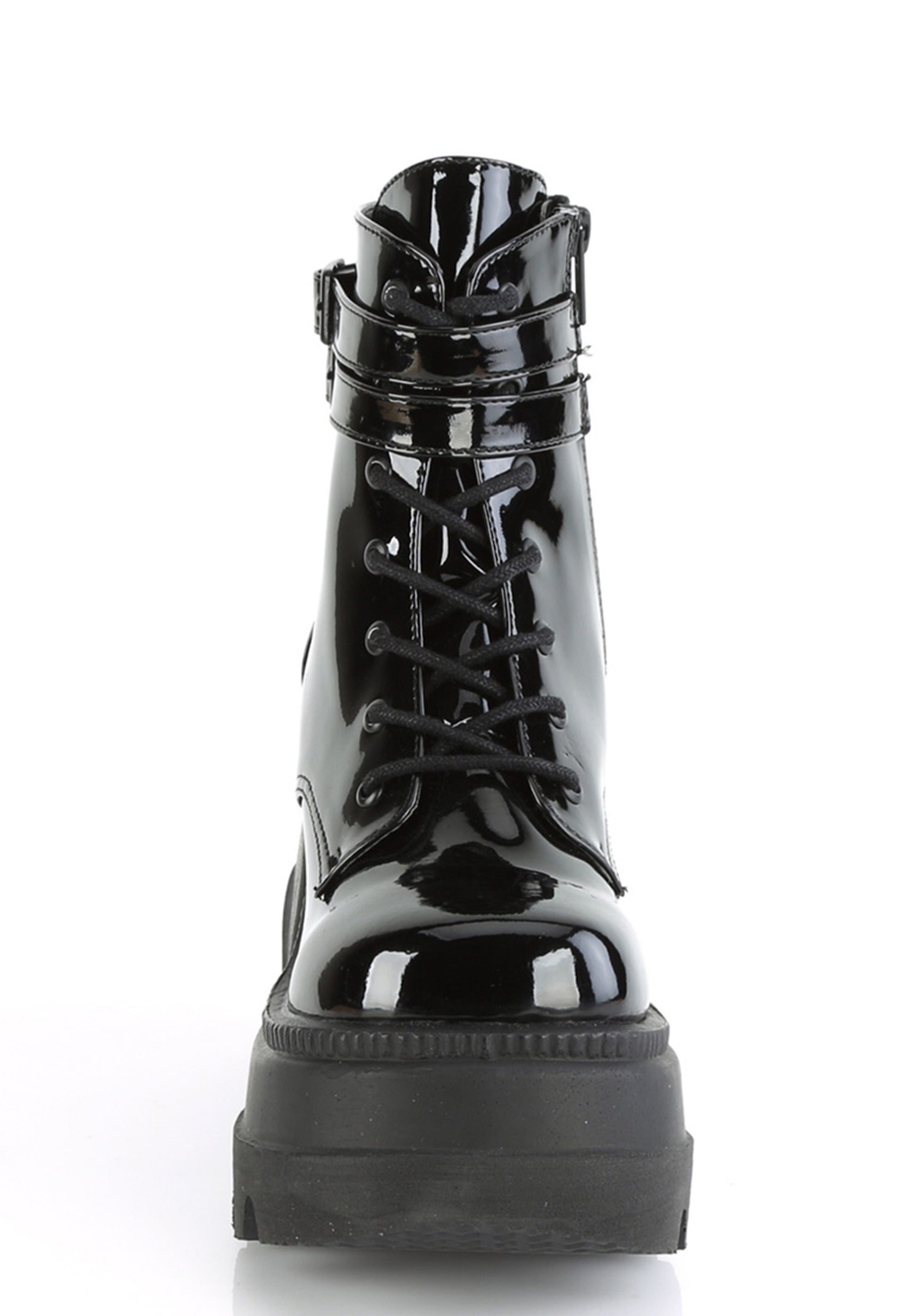 Demonia Shaker 52 Patent Platform Boots - Black – Dolls Kill