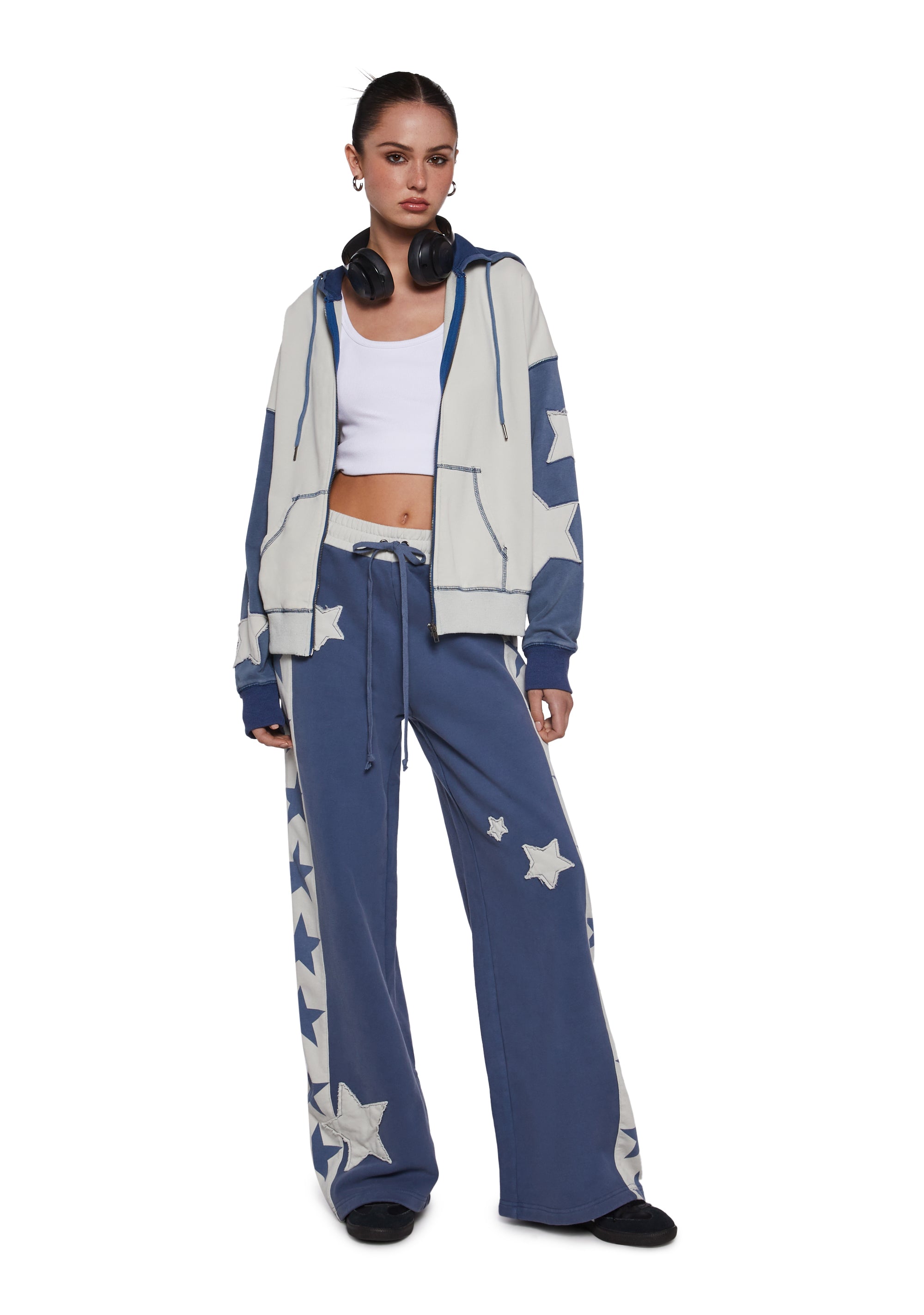 Starry Wide Leg Joggers - alternate