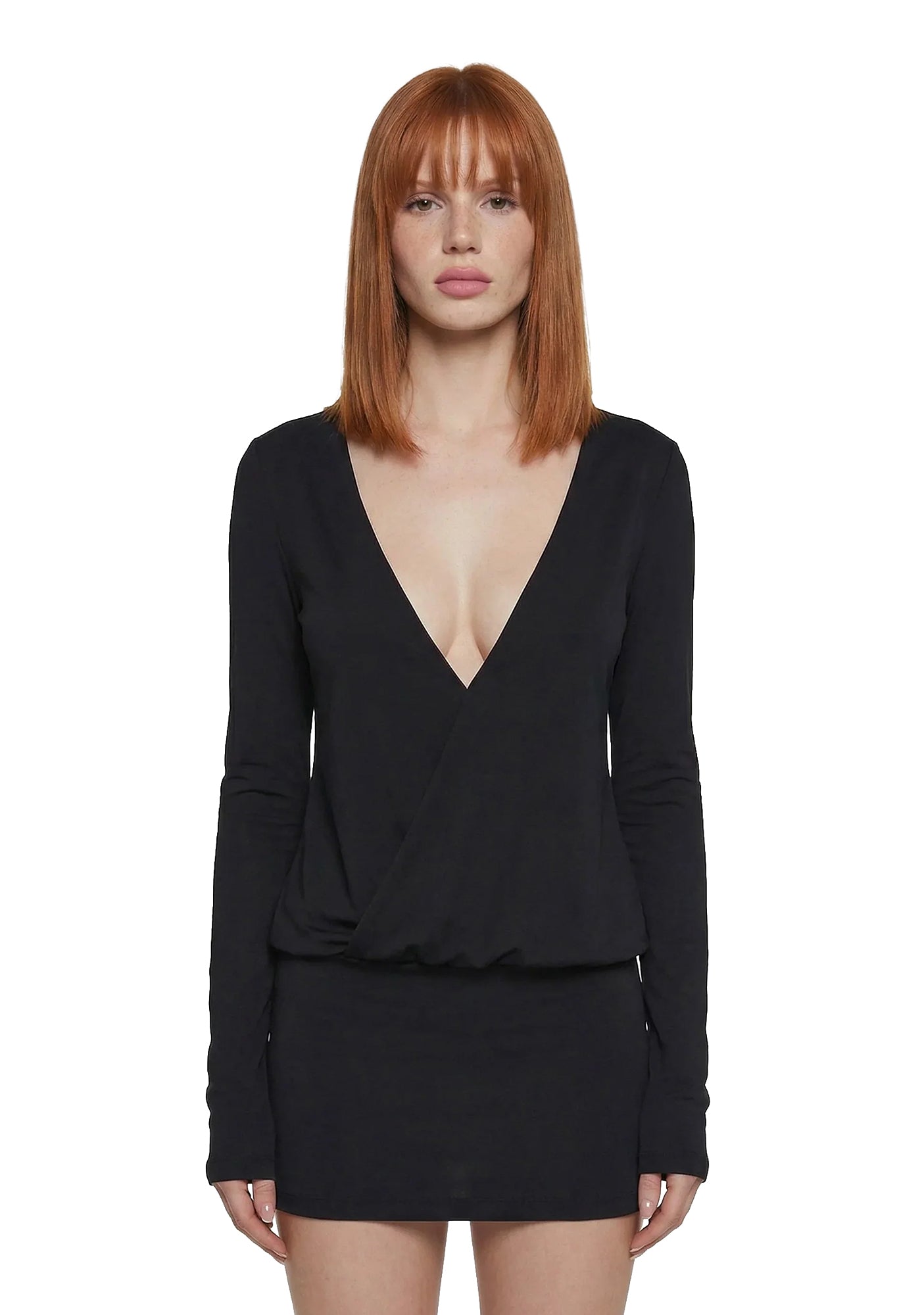 Womens Low Waist Deep V Neck Mini Bodycon Dress Generation Kiss