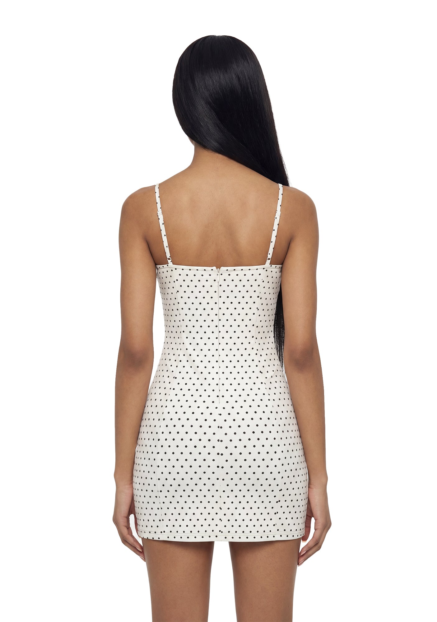 Flirty Button Polka Dot Dress - Cream/Black  Dolls Kill