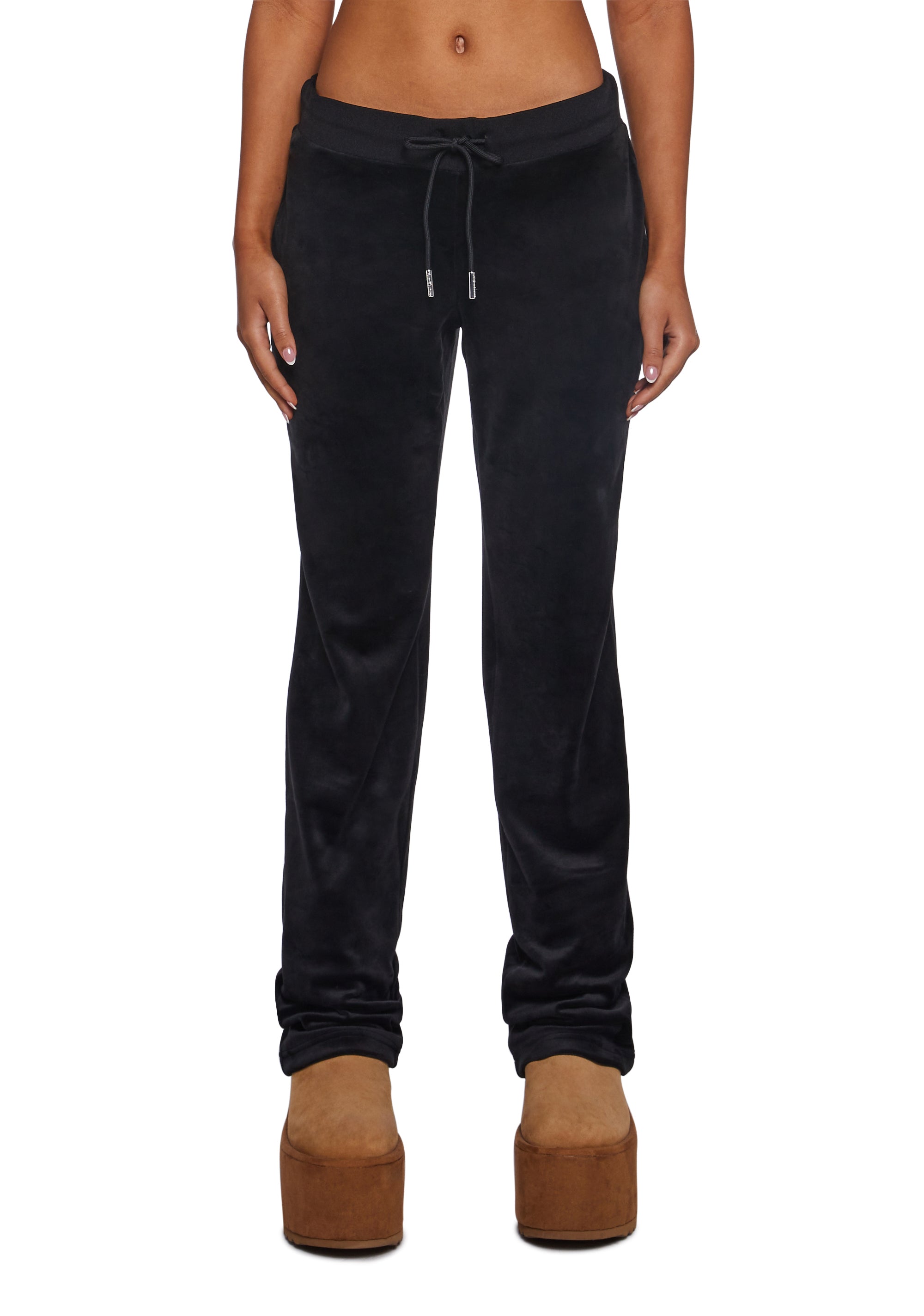 Juicy Couture OG Big Bling Velour Rhinestone Hoodie - Black