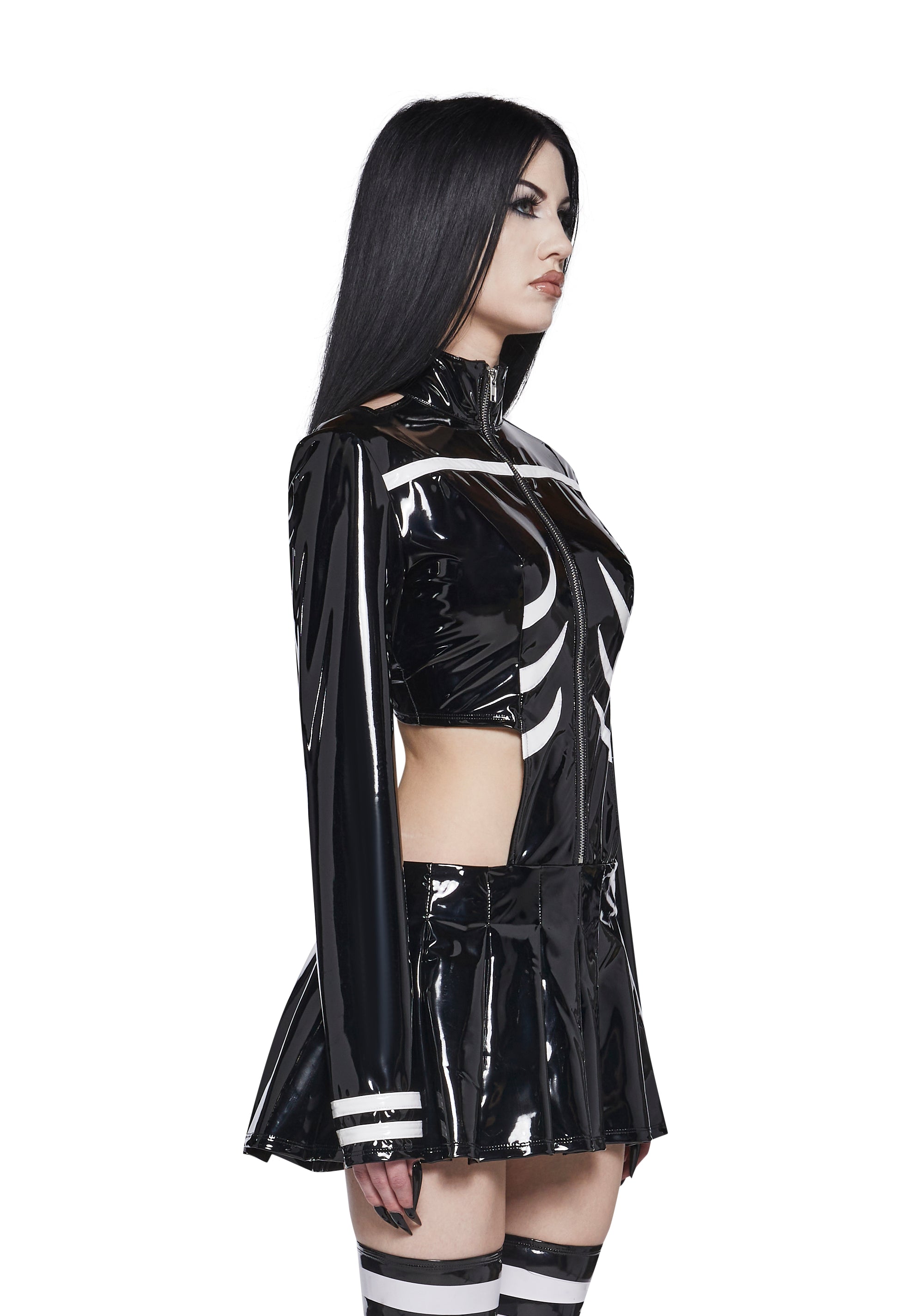 トップス kanekin Dolls Kill x Tokyo Ghoul Kaneki Vinyl Cut Out Dress With Leg