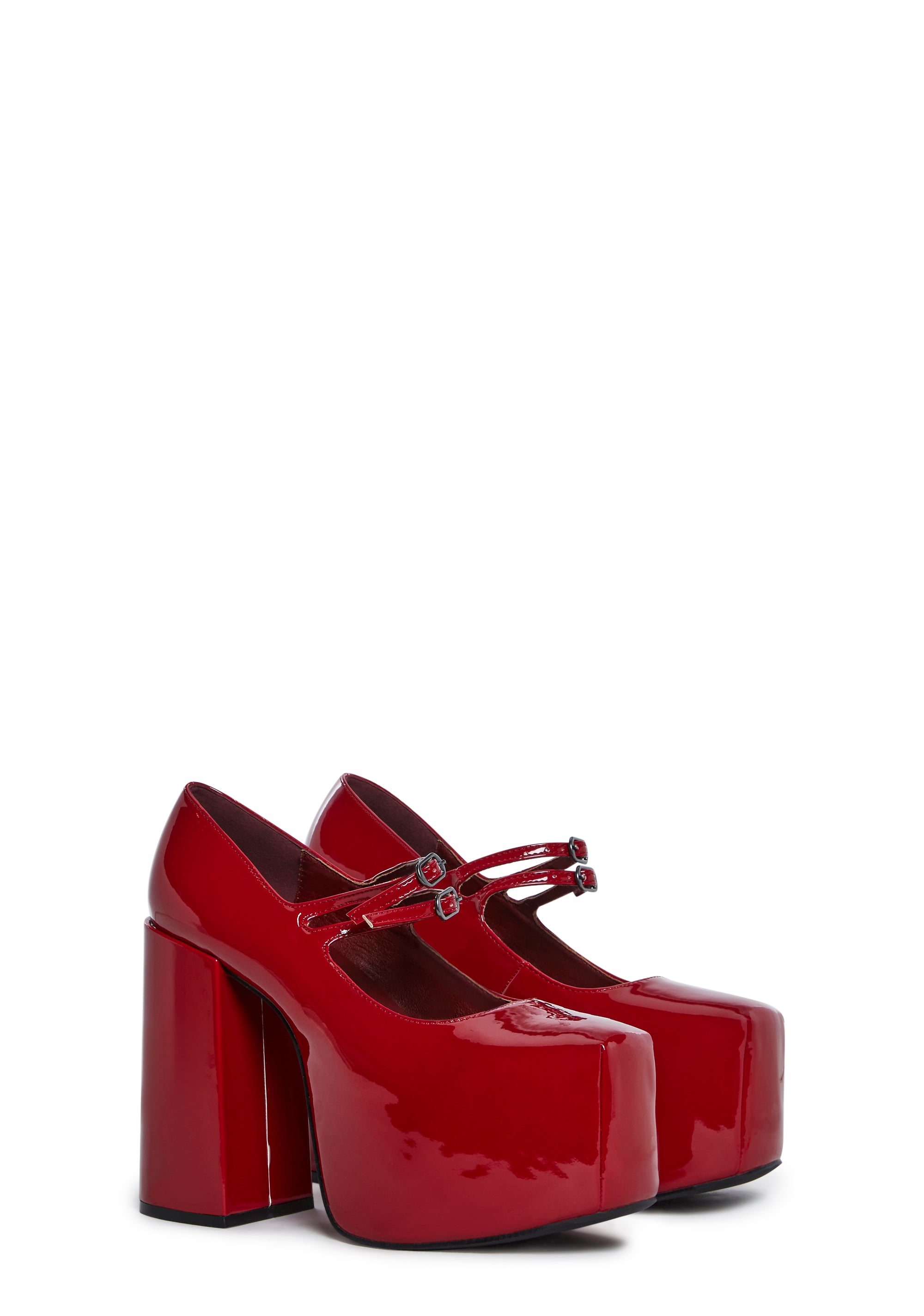 Macabre Meetup Platform Mary Janes - Red