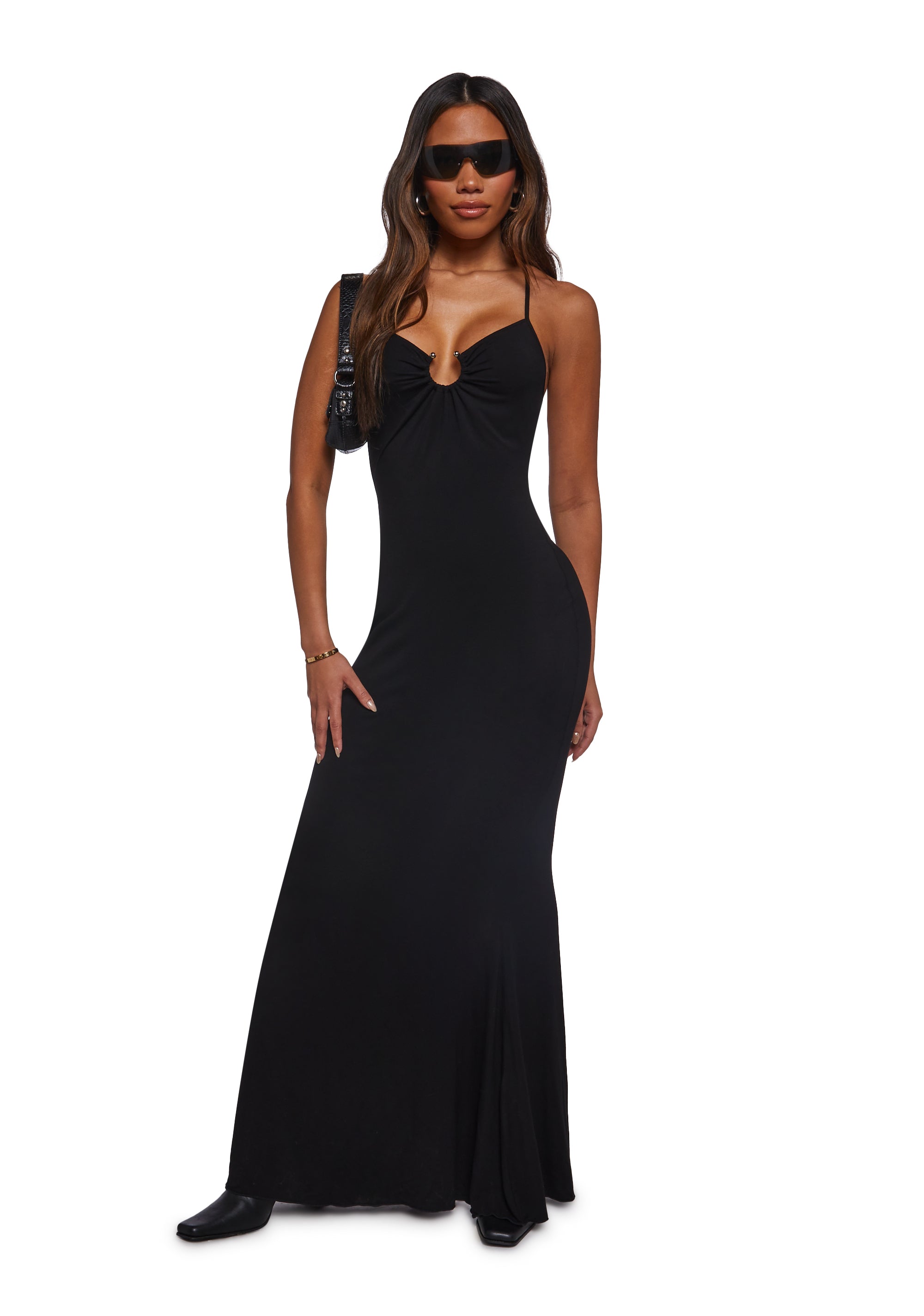 Darker Wavs Rayon Open Back Maxi Dress - Black – Dolls Kill