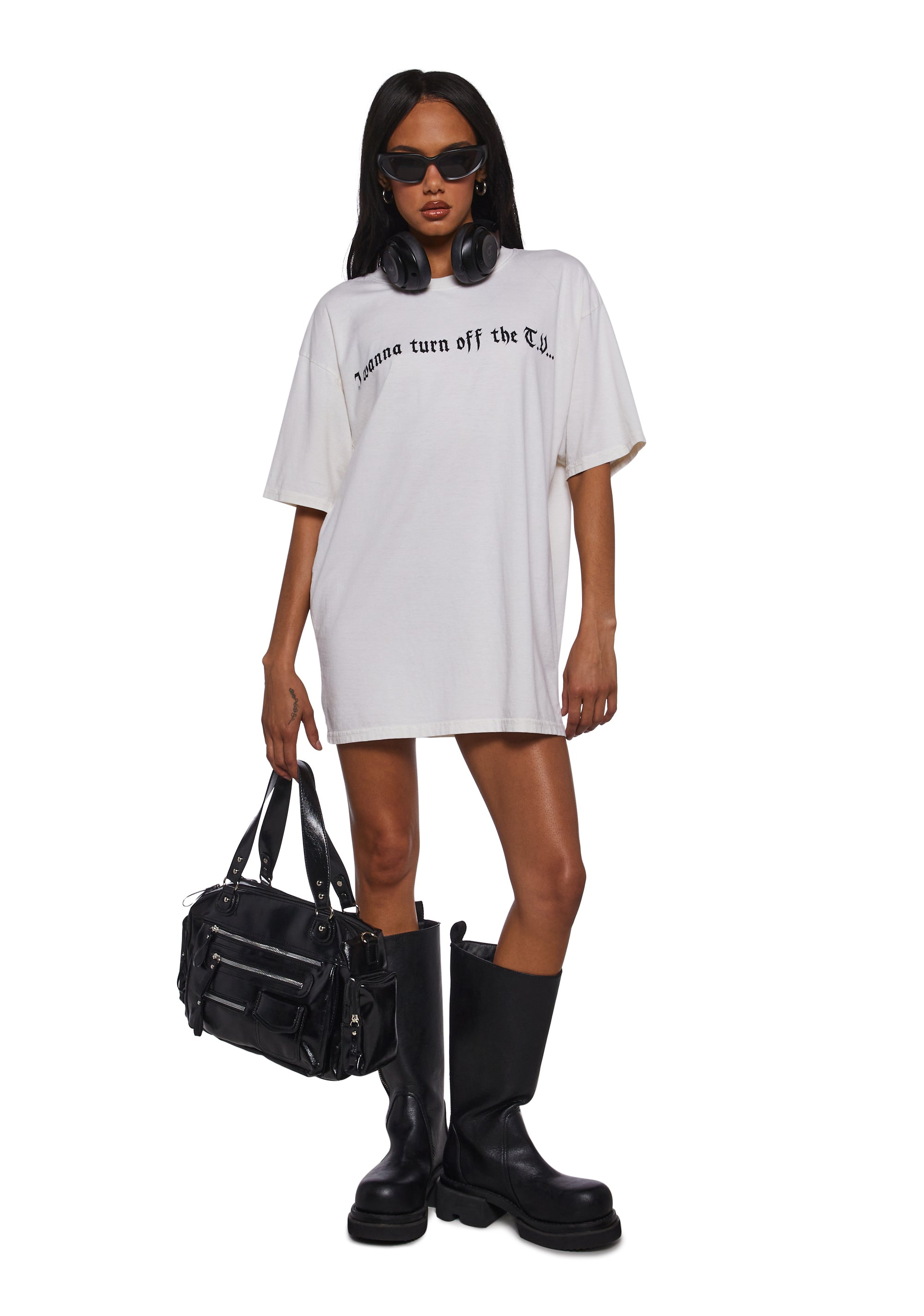 Sightseeing Slashed Tank Top - Black