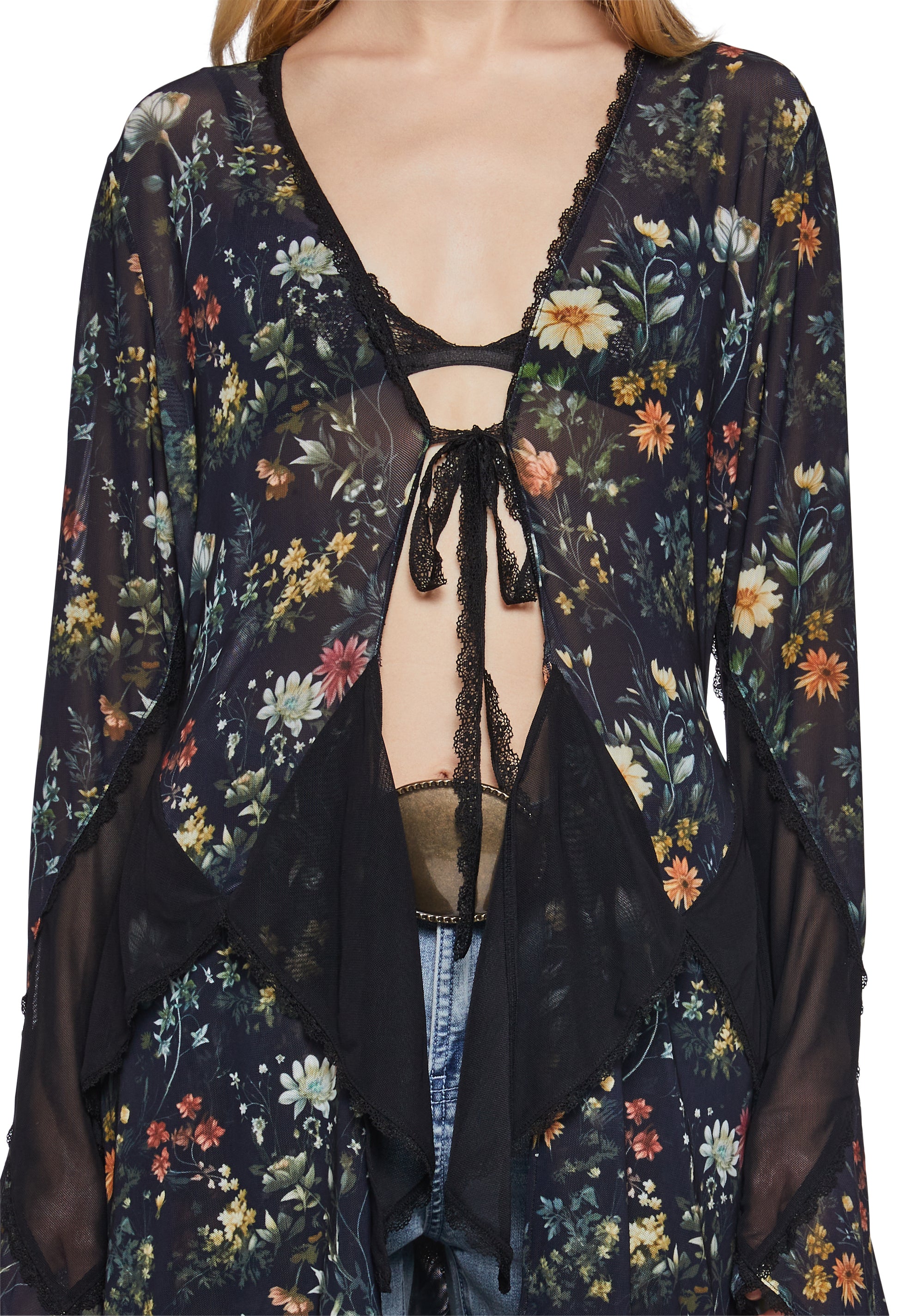 Bohemian Woman Floral Duster