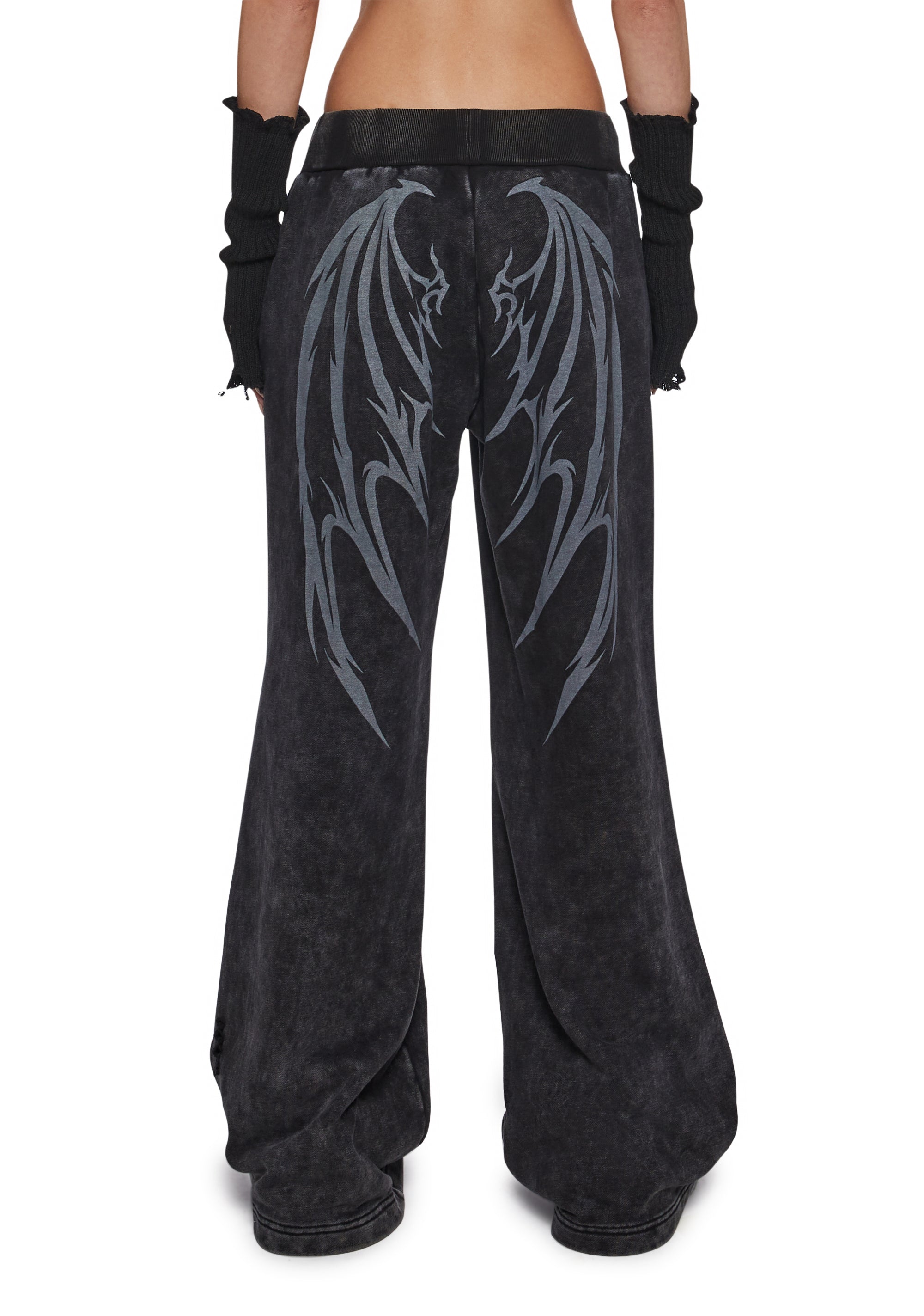 Death Rock Wings Wide Leg Sweatpants